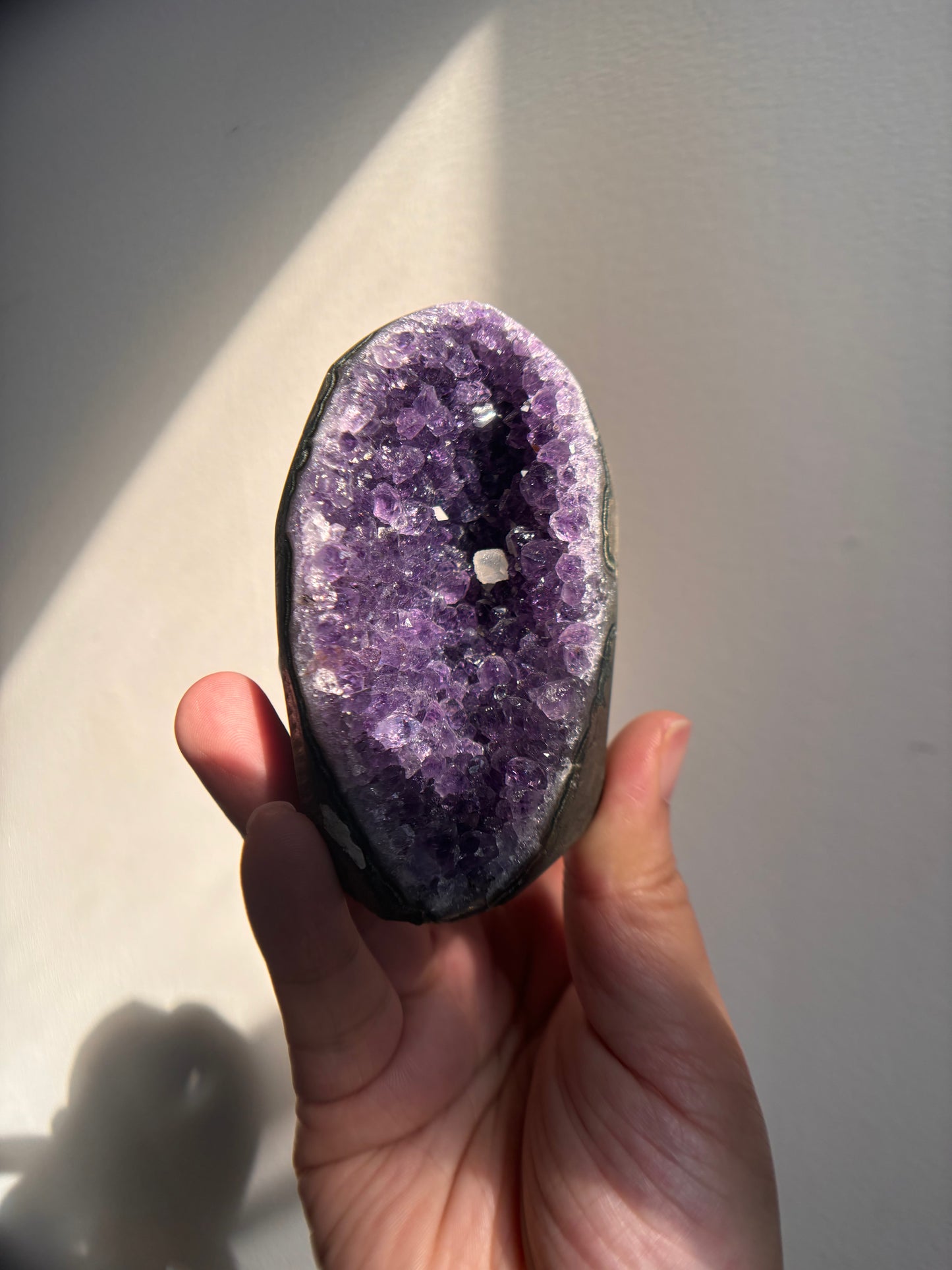 Amethyst Cutbase with Calcite 272g