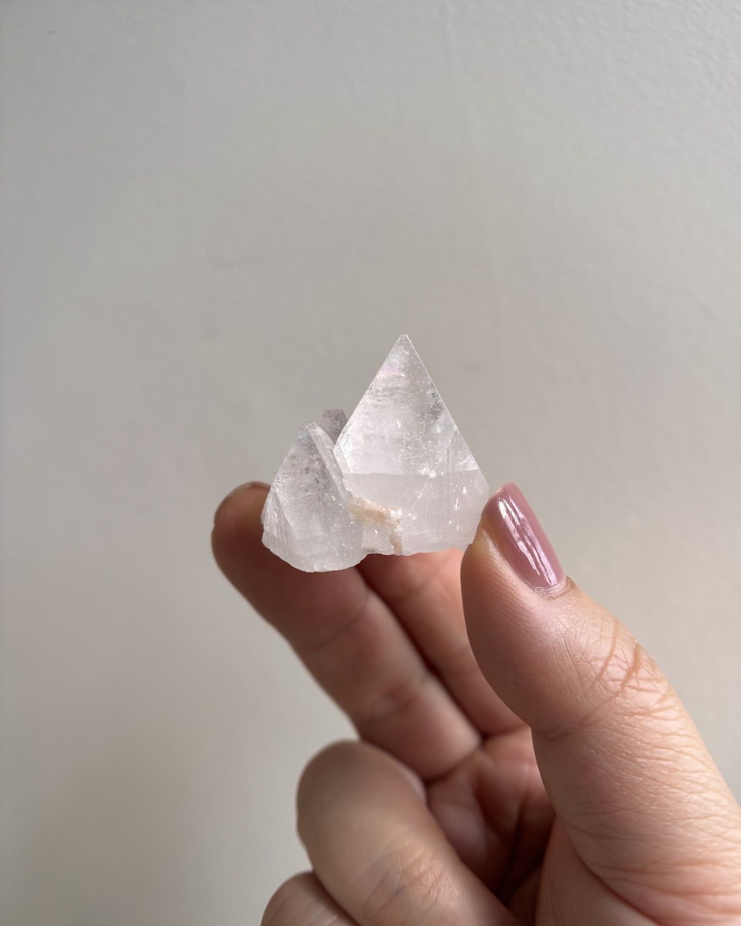 Apophyllite Cluster with Multiple Terminations and Stibnite - 20.8g