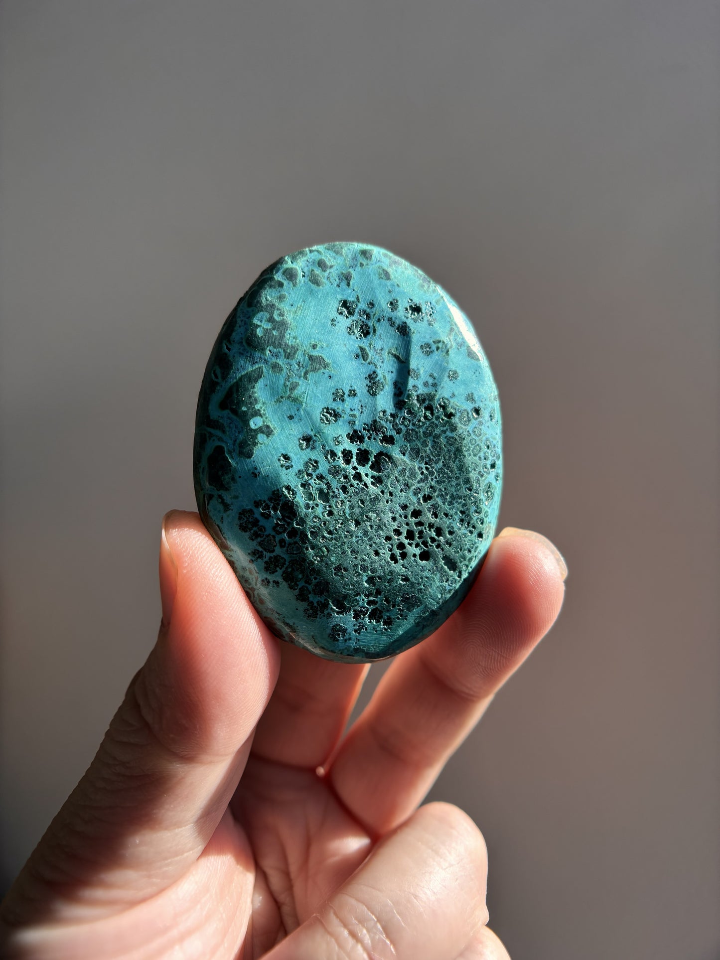 Chrysocolla Malachite Palmstone 46g