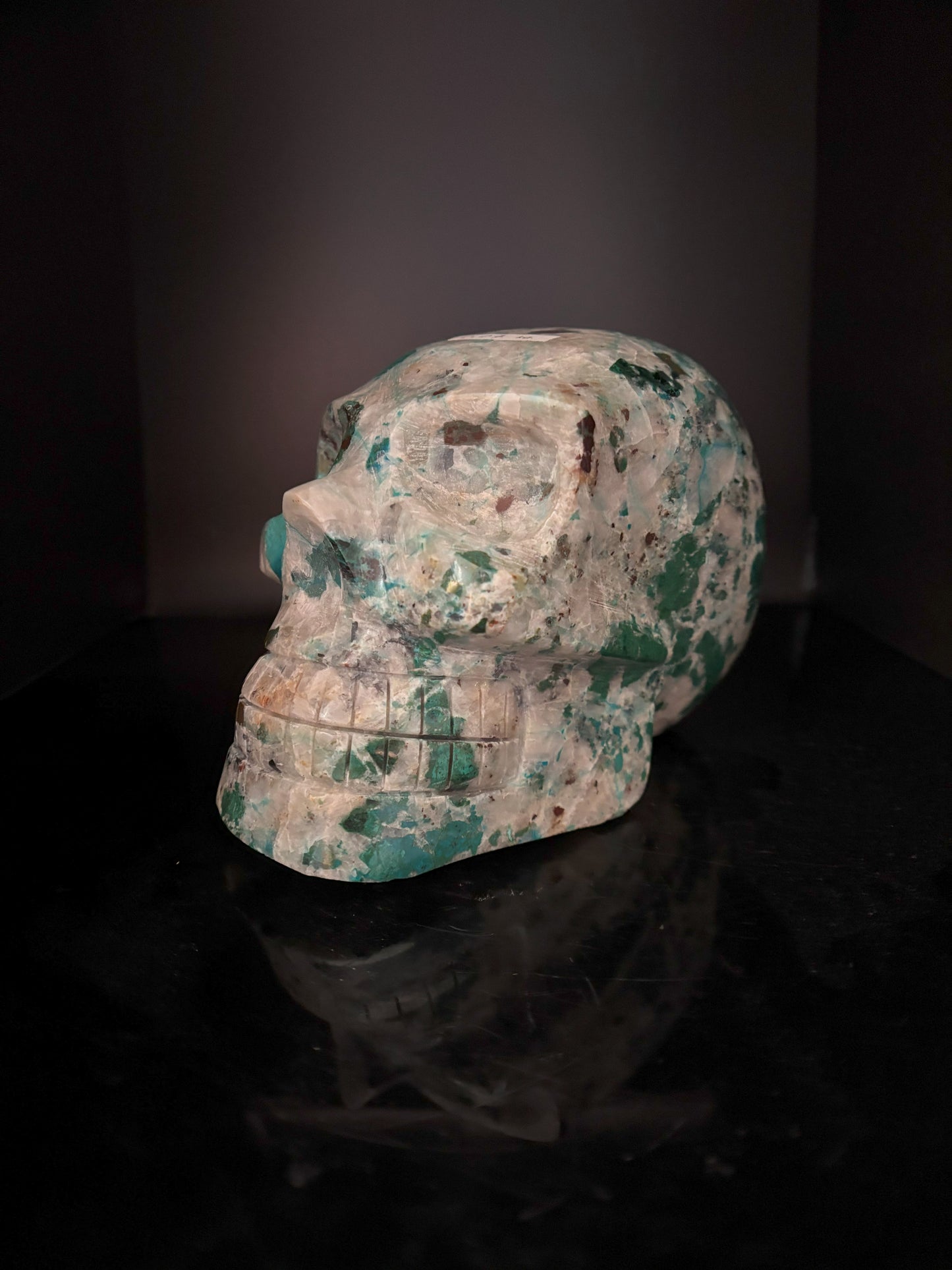 Chrysocolla and Quartz Skull 2.07kg (4.6lbs)