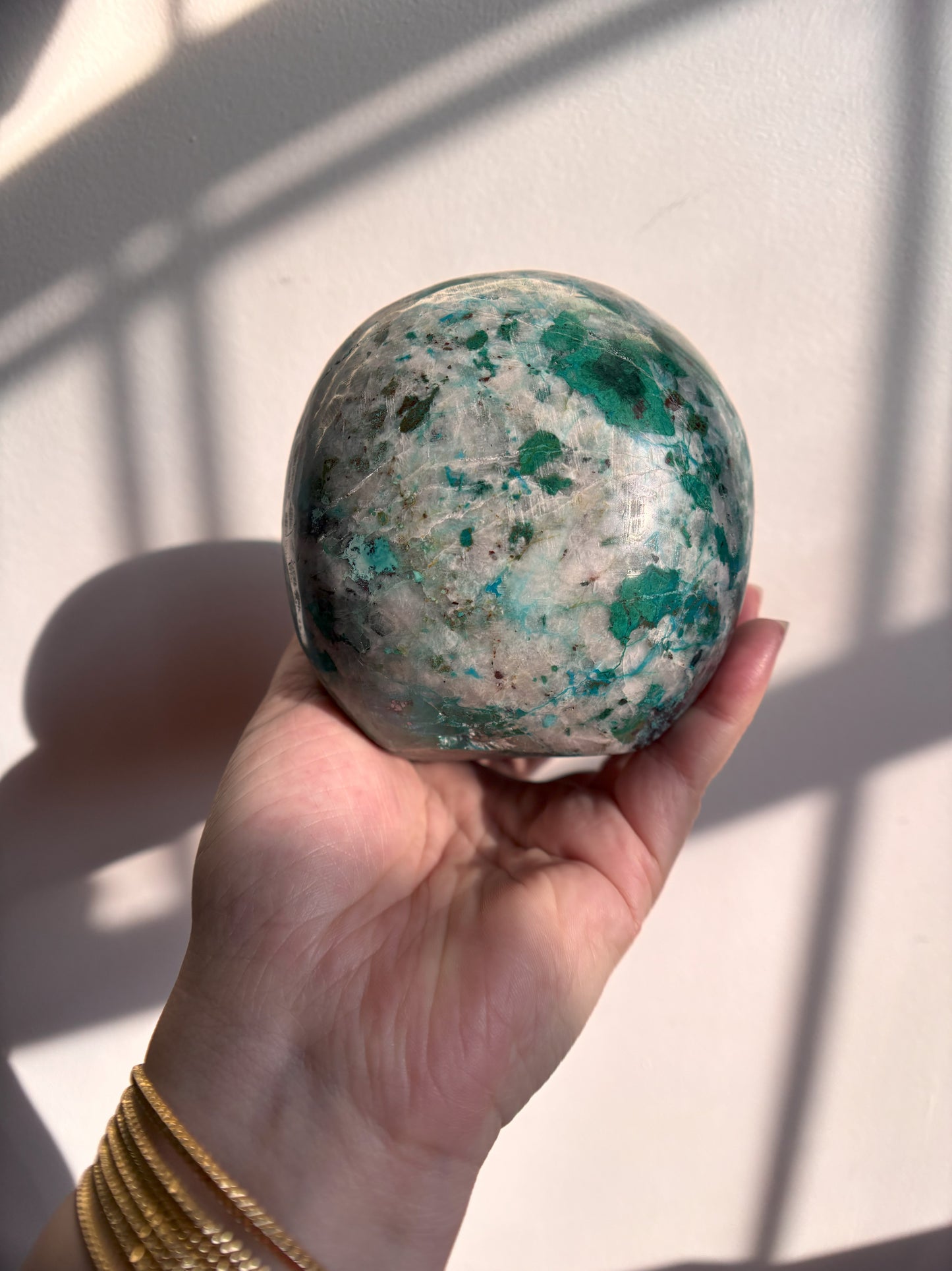 Chrysocolla and Quartz Skull 2.07kg (4.6lbs)