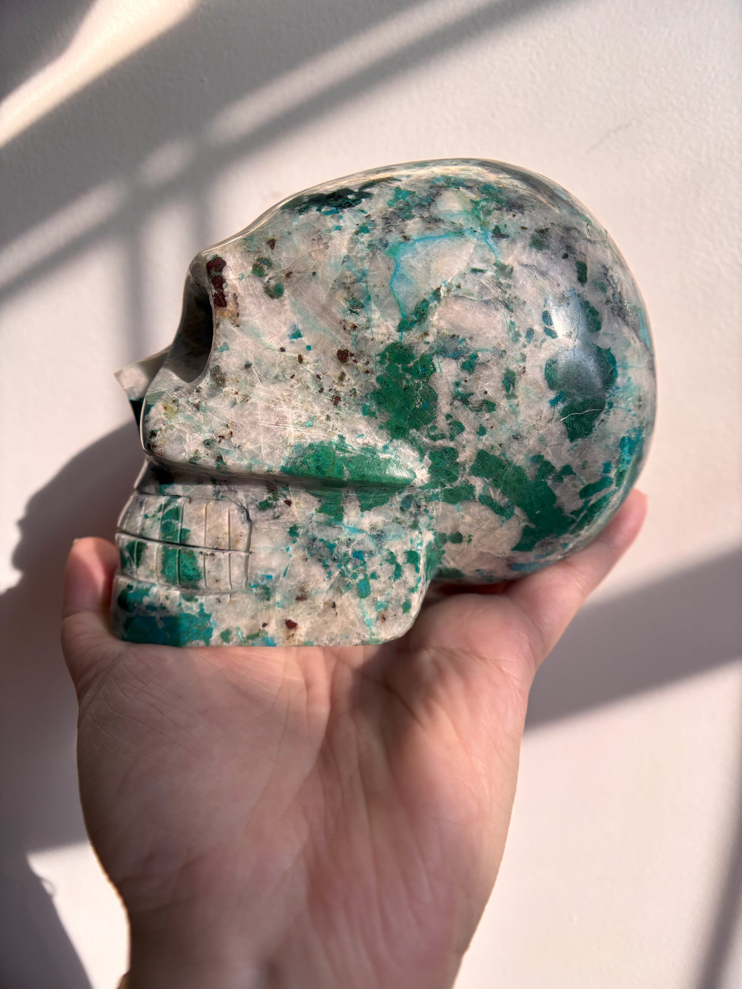 Chrysocolla and Quartz Skull 2.07kg (4.6lbs)