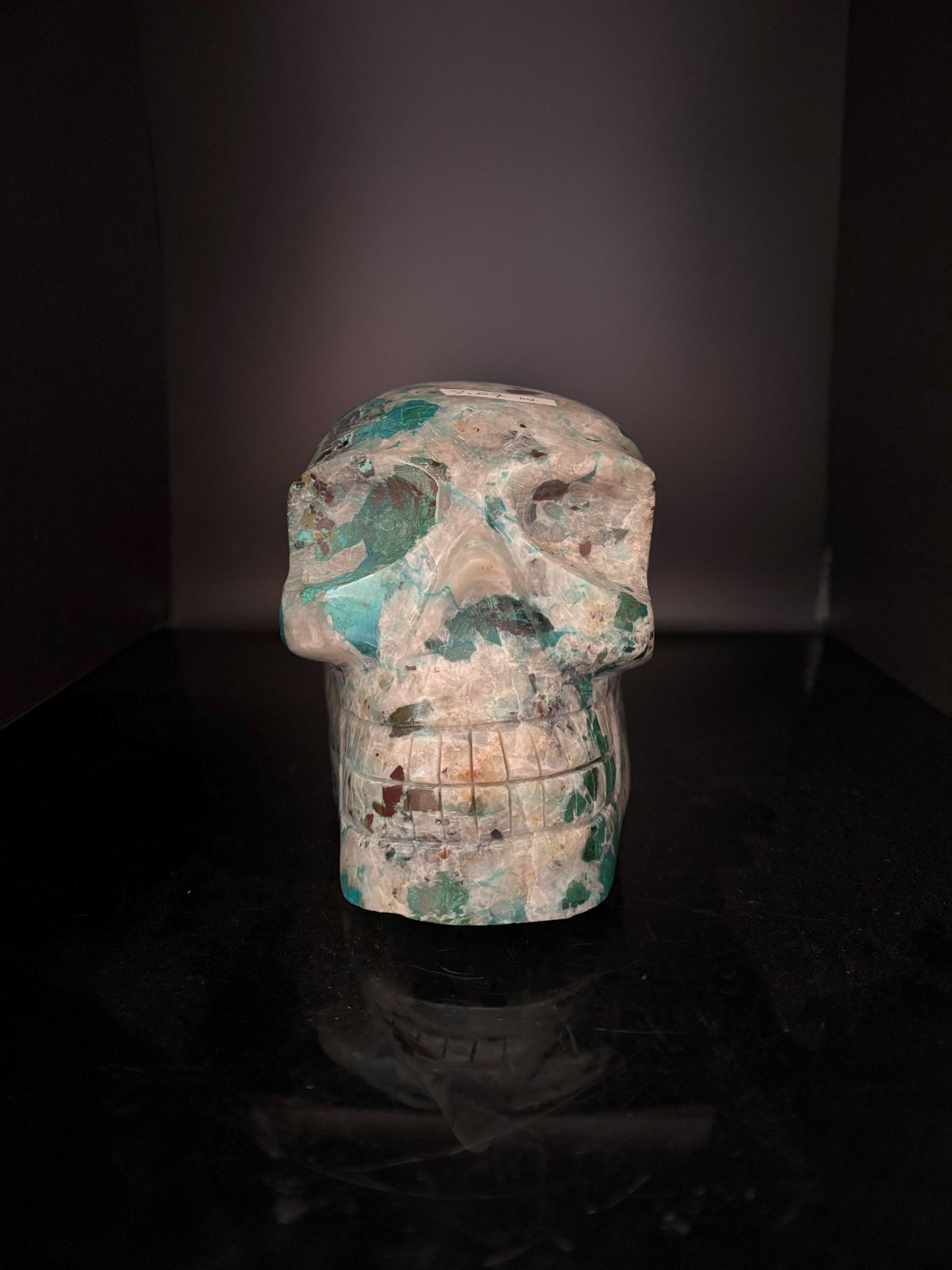 Chrysocolla and Quartz Skull 2.07kg (4.6lbs)