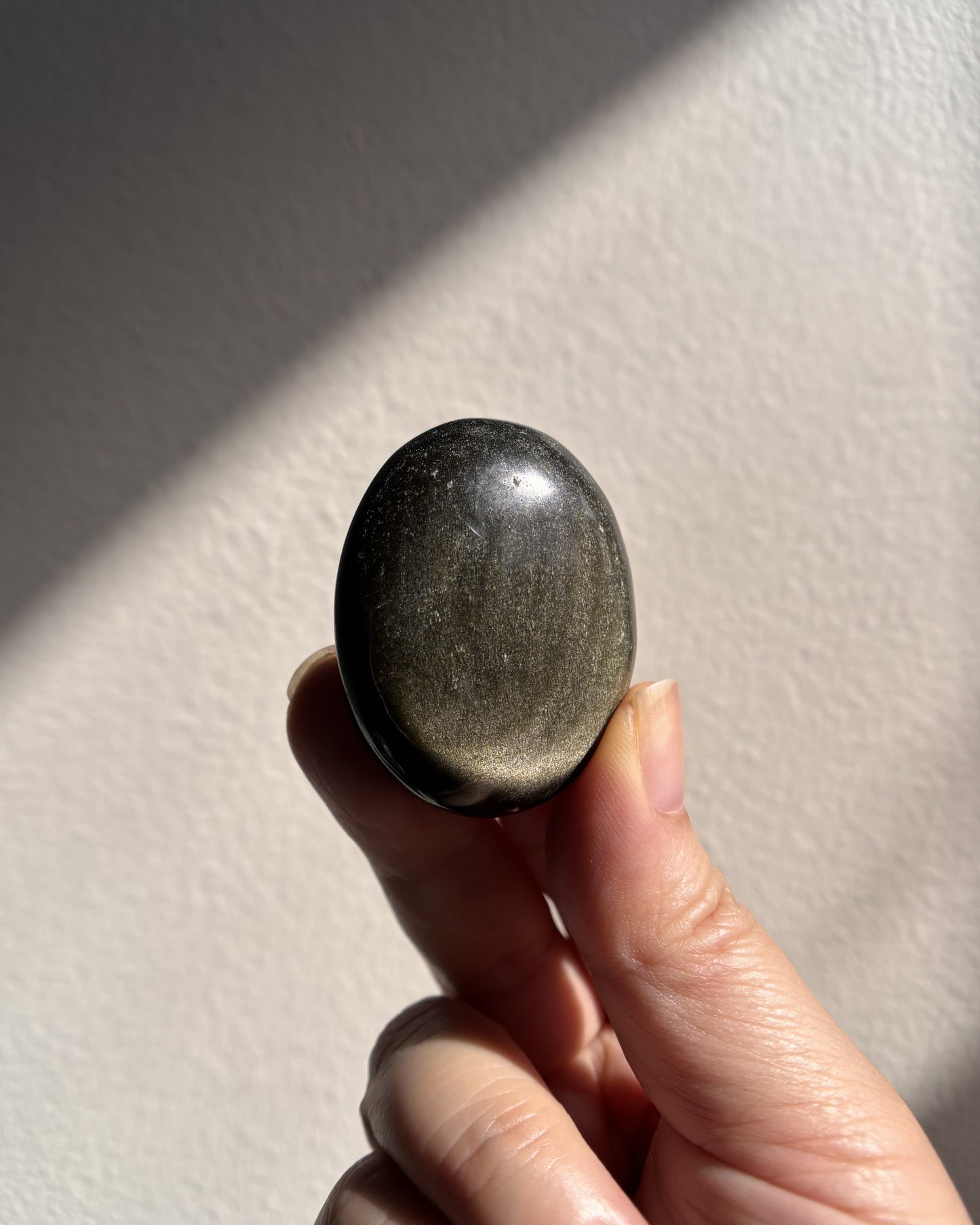 High-Grade Golden Obsidian Palmstone 30.9g