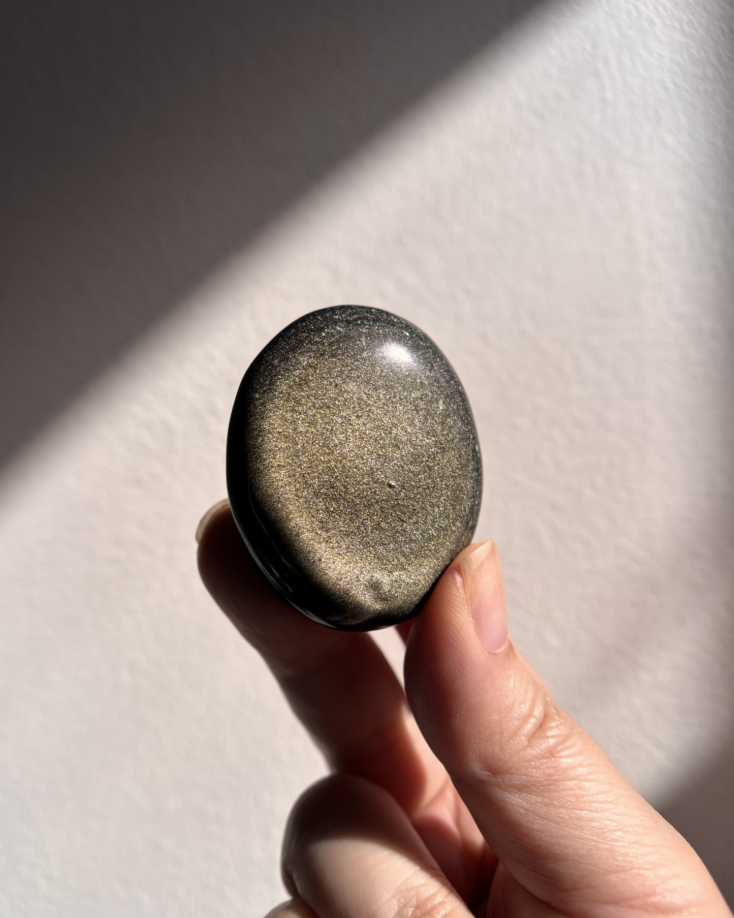 High-Grade Golden Obsidian Palmstone - Small (32.4g)