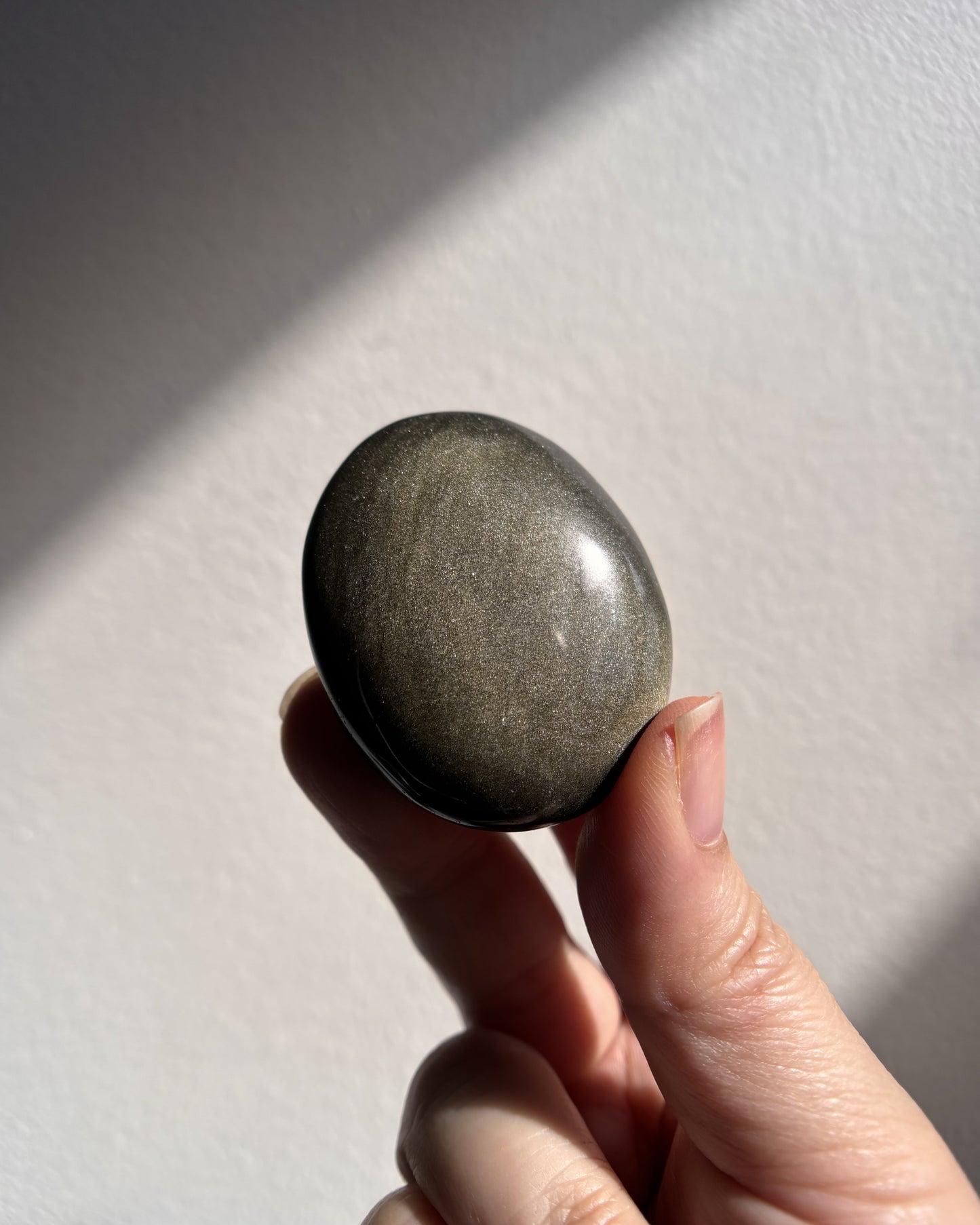 High-Grade Golden Obsidian Palmstone - Small (39.4g)