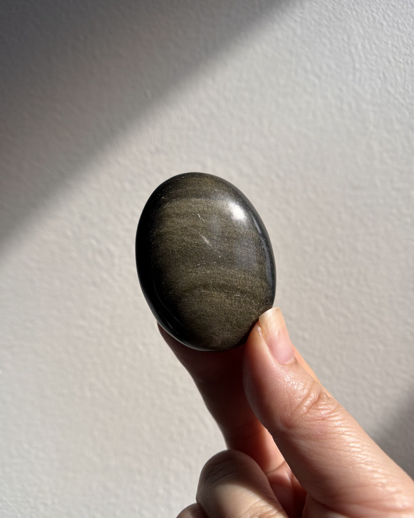 High-Grade Golden Obsidian Palmstone - Small (42.1g)