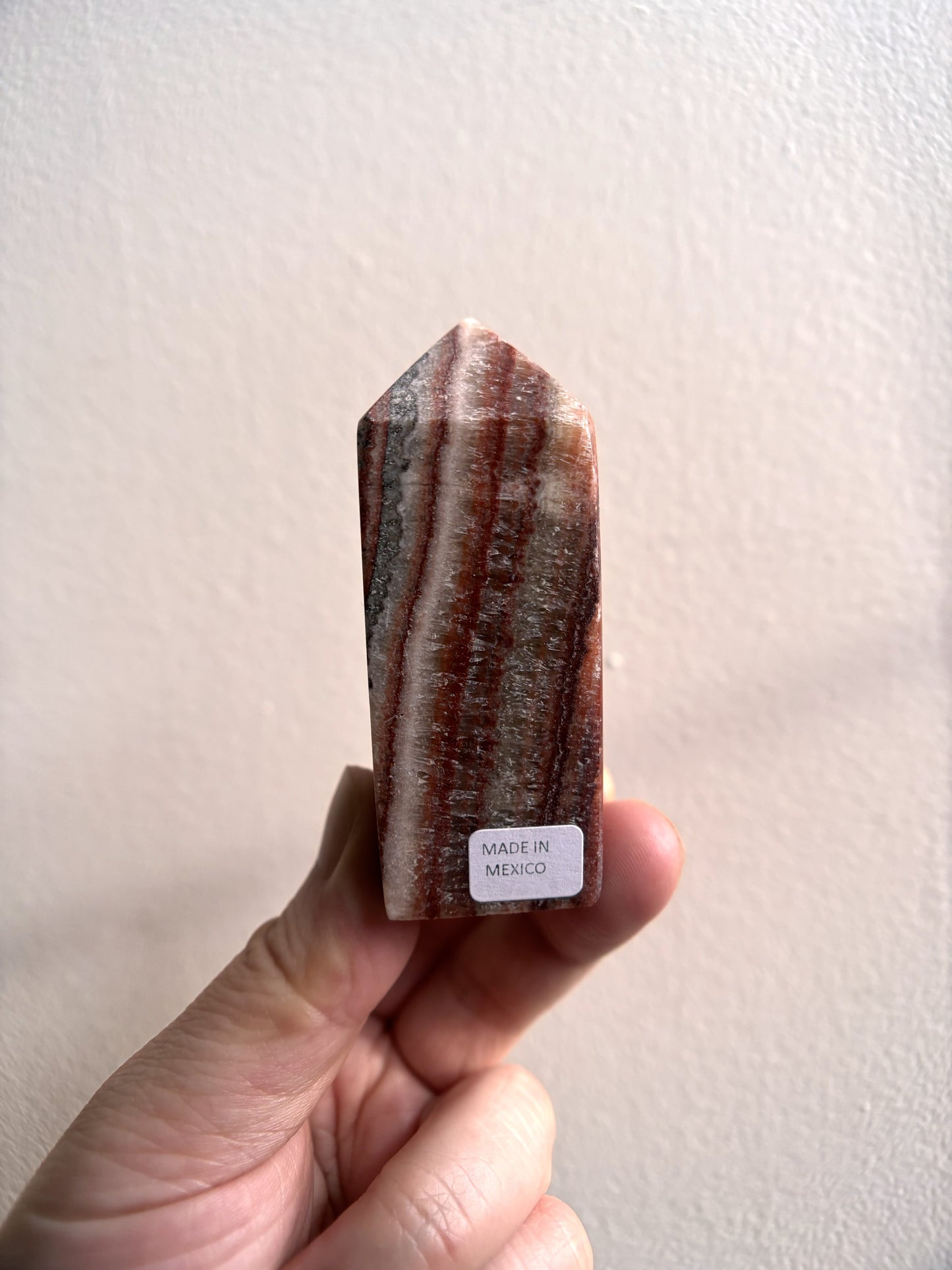 Mini Mexican Banded Calcite Tower 102g