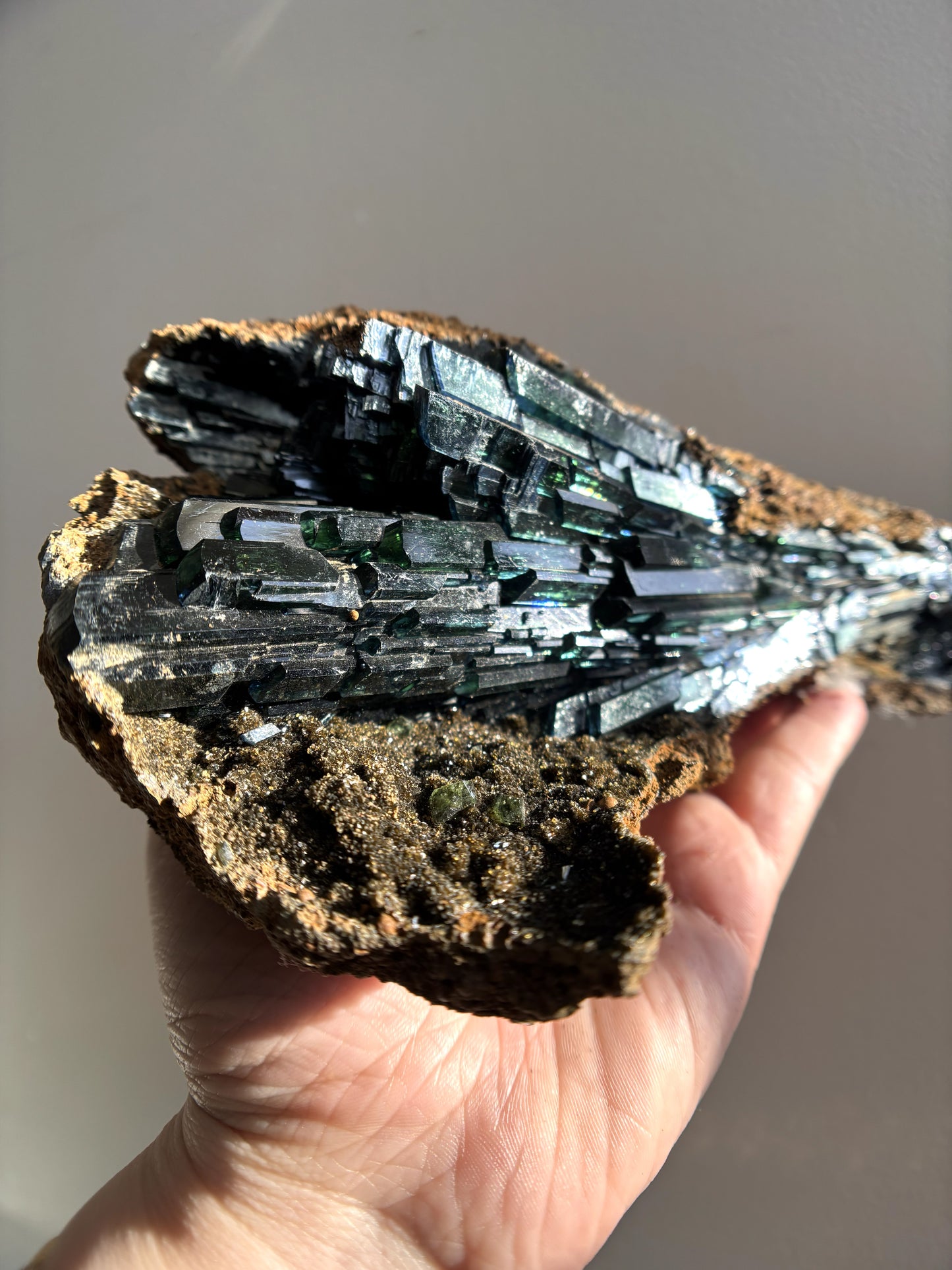 Vivianite Cluster with Ludlamite 1.65kg (3.65lbs)