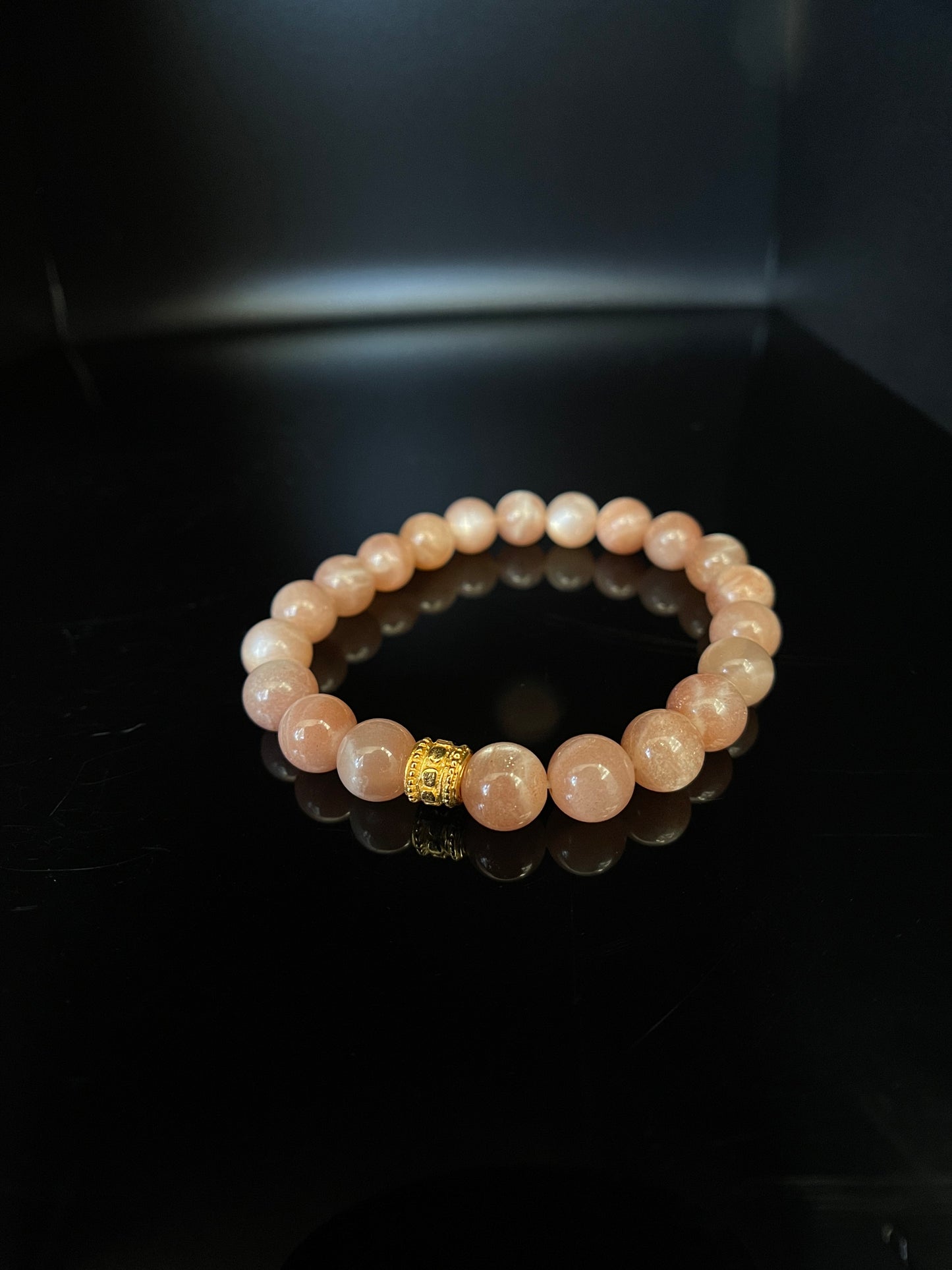 Peach Moonstone Warrior Bracelet