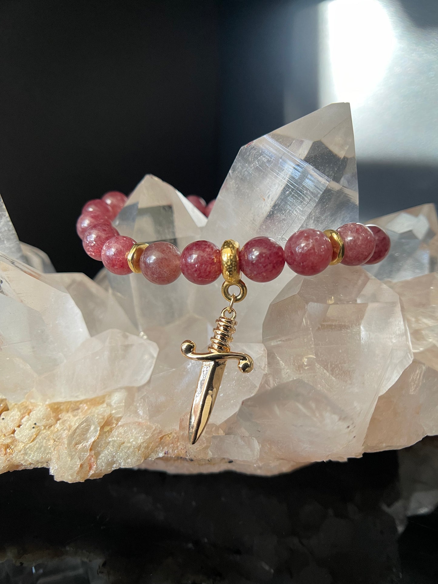 Strawberry Quartz Dagger Bracelet