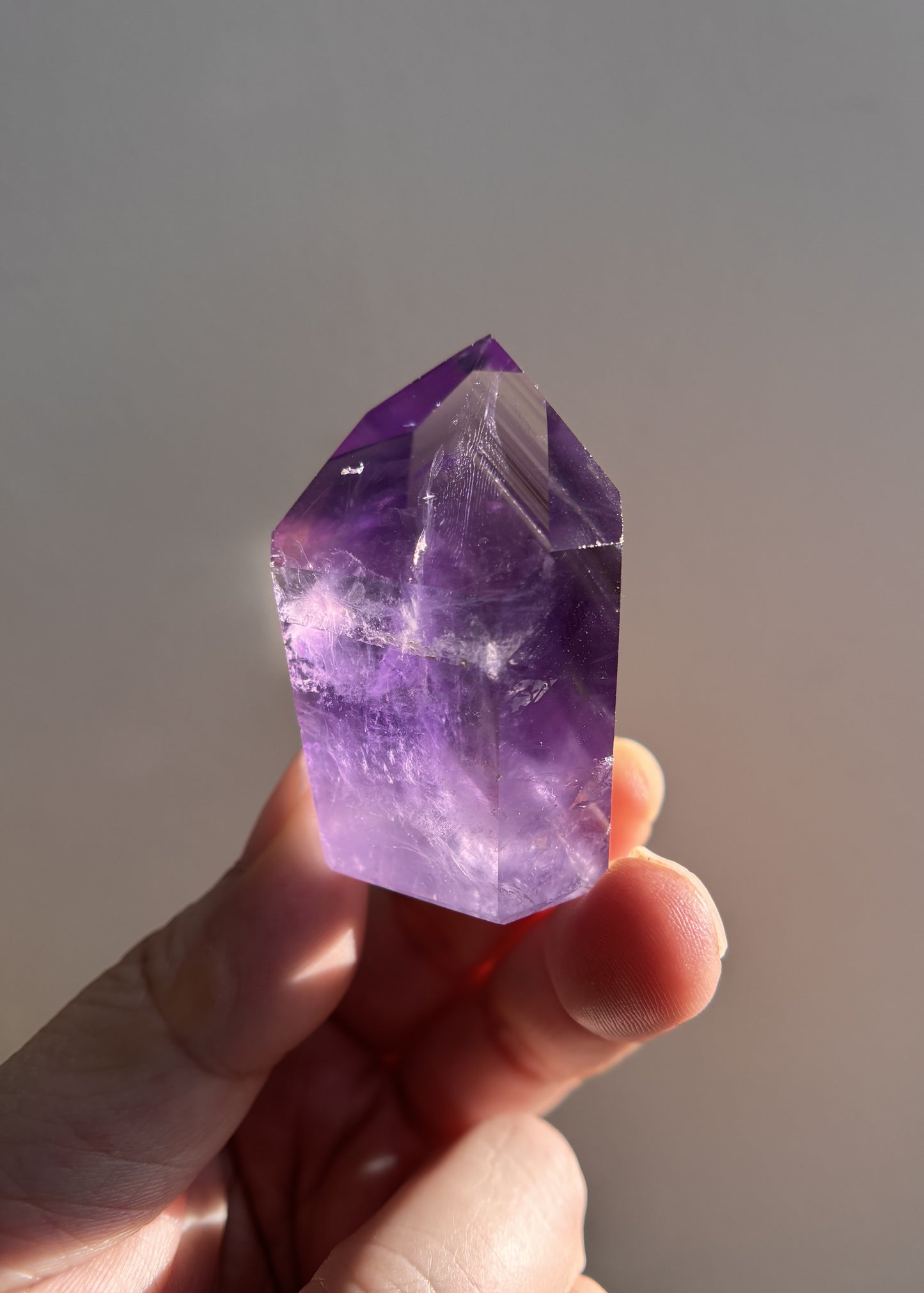 Gemmy Bahai Amethyst with Phantoms Mini Tower 50g