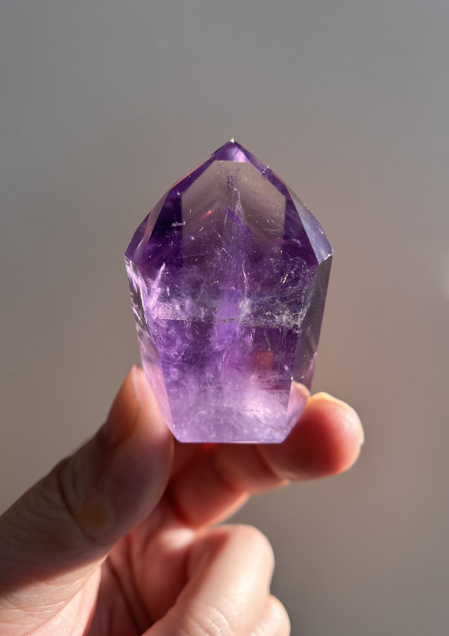 Gemmy Bahai Amethyst with Phantoms Mini Tower 50g