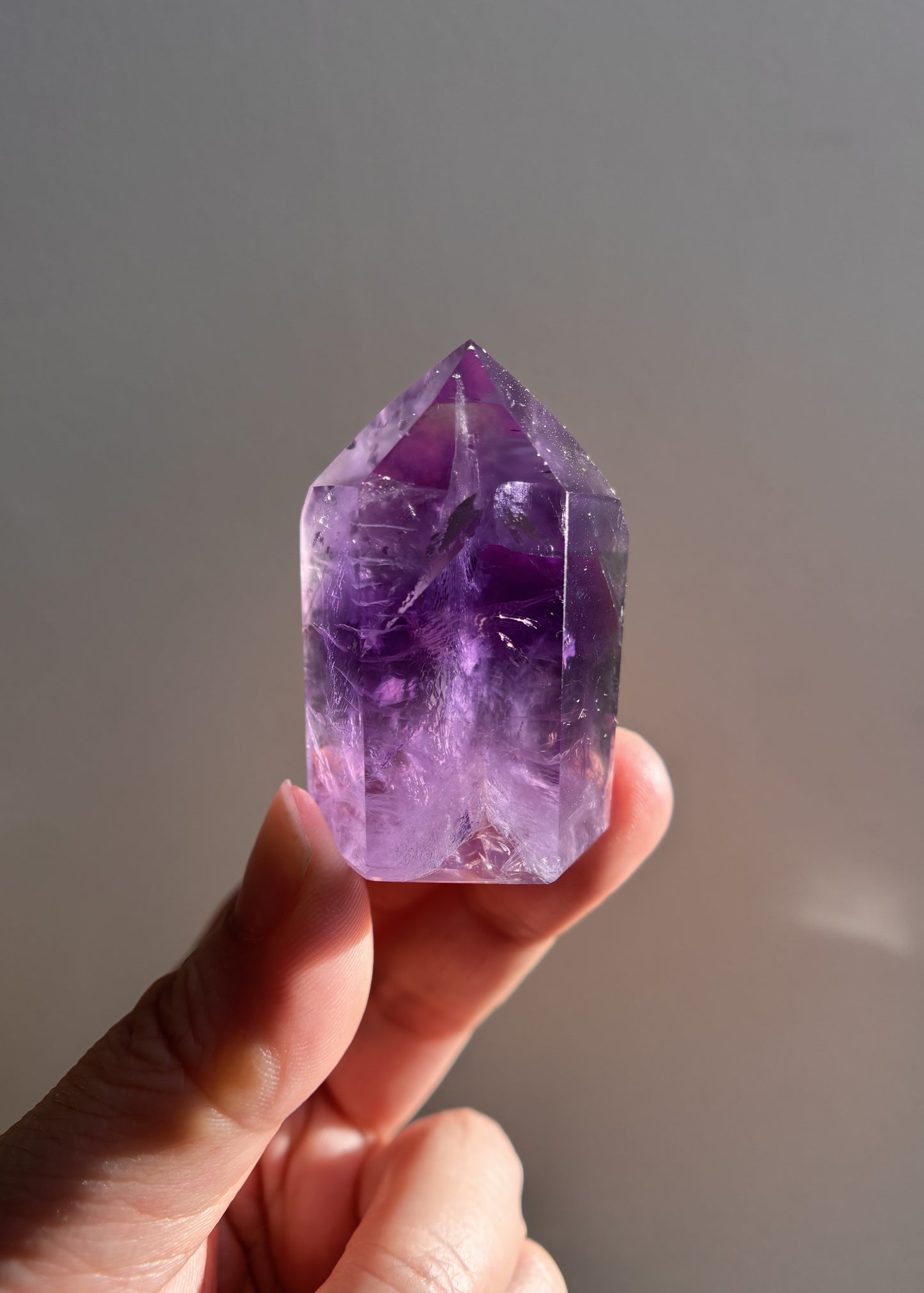 Gemmy Bahai Amethyst with Phantoms Mini Tower 50g