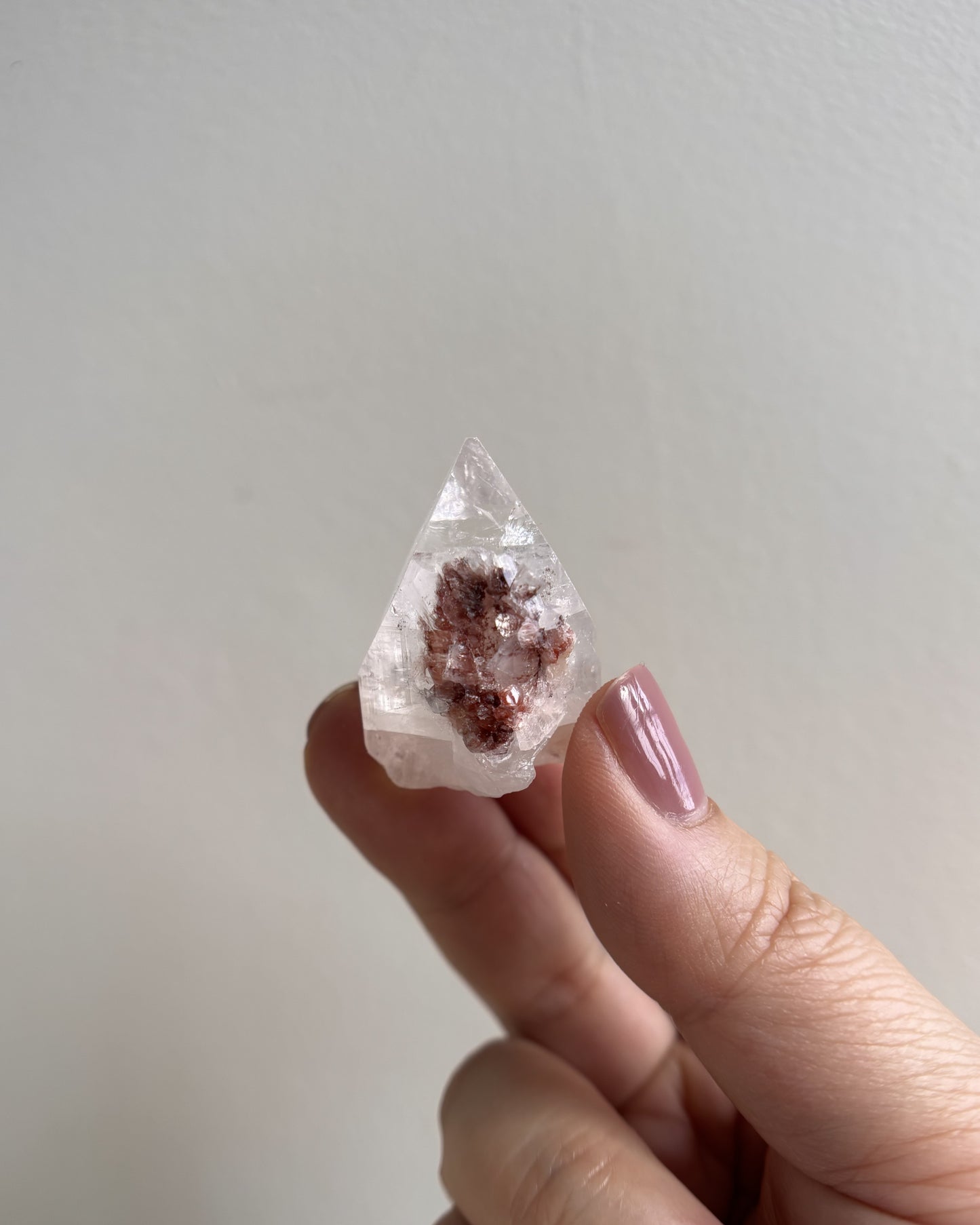 Apophyllite Pyramid with Hematite - Large (14.7g)