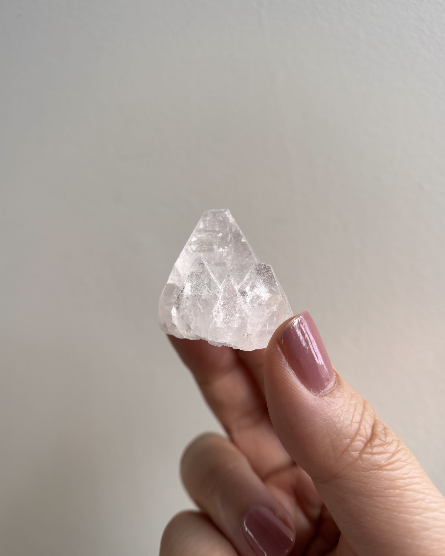 Apophyllite Cluster with Multiple Terminations and Stibnite - 20.8g