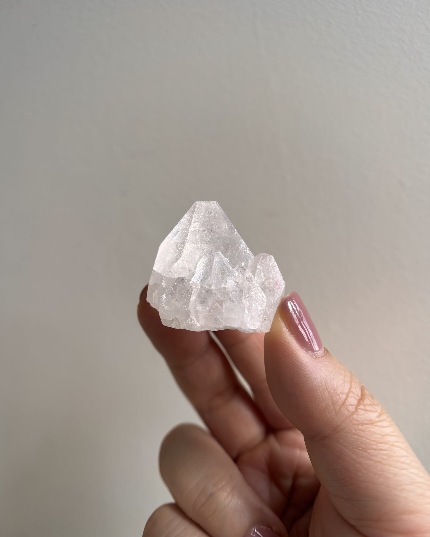 Apophyllite Cluster with Multiple Terminations and Stibnite - 20.8g