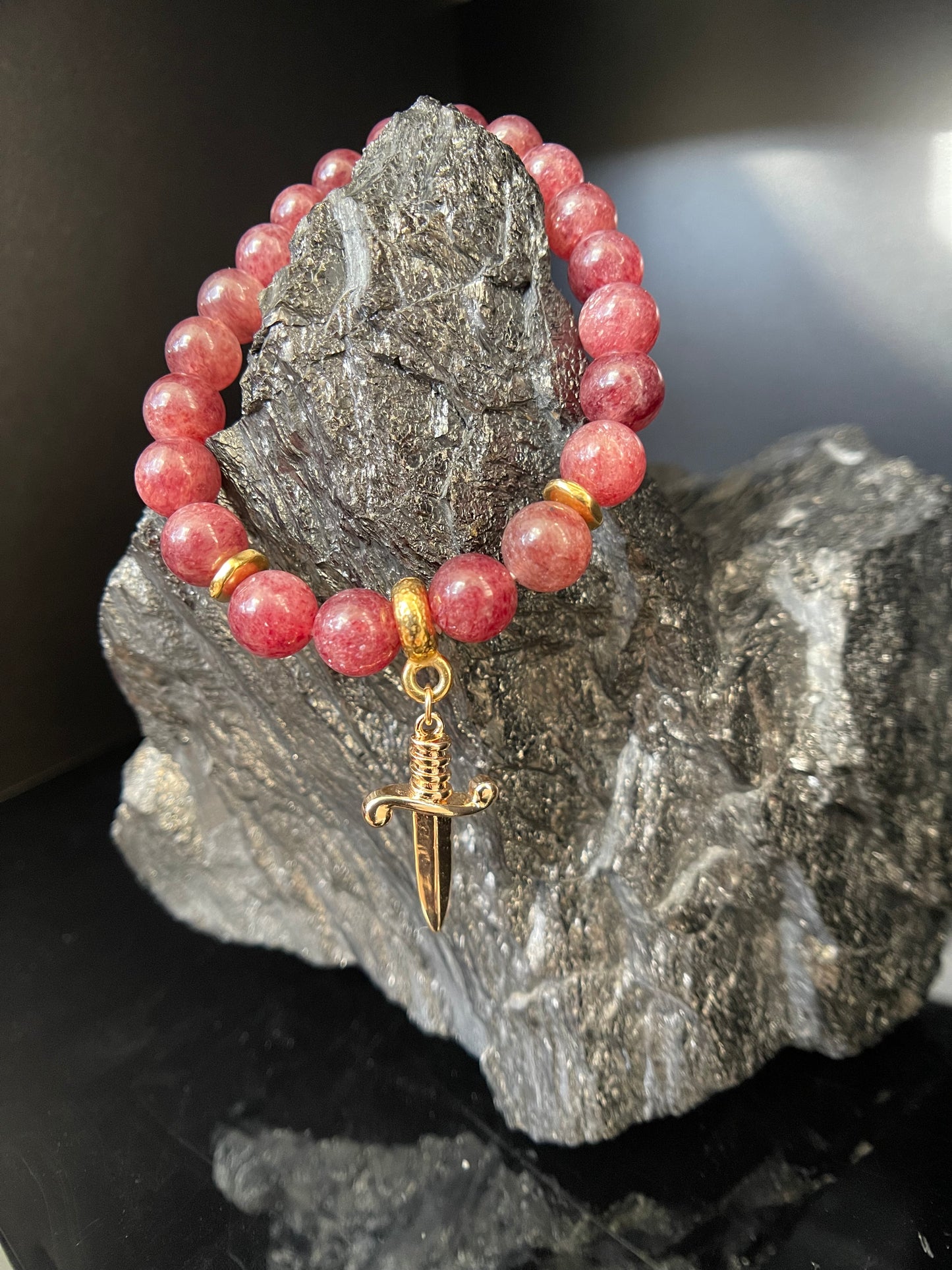 Strawberry Quartz Dagger Bracelet