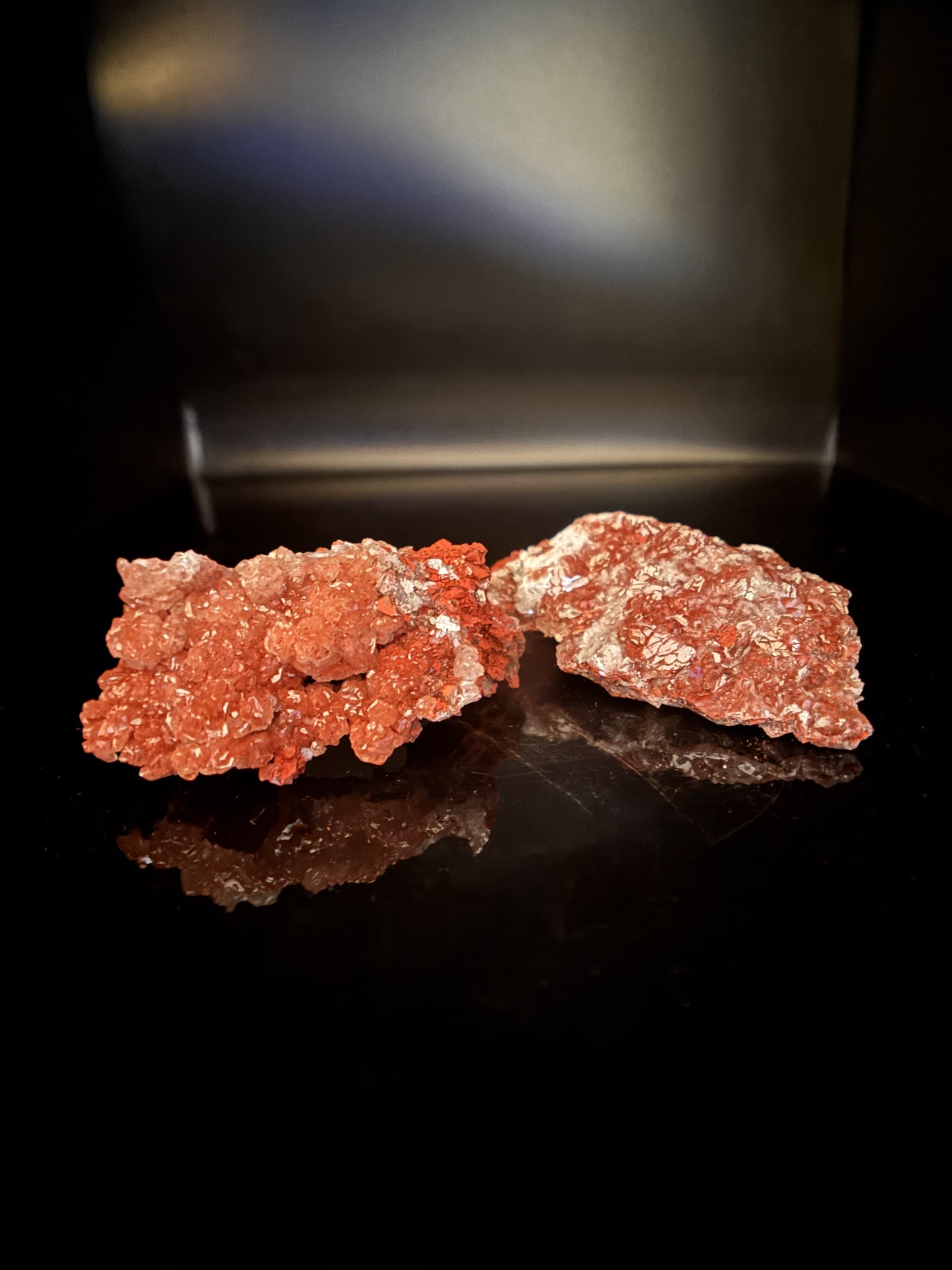 Raw Calcite with Hematite Cluster