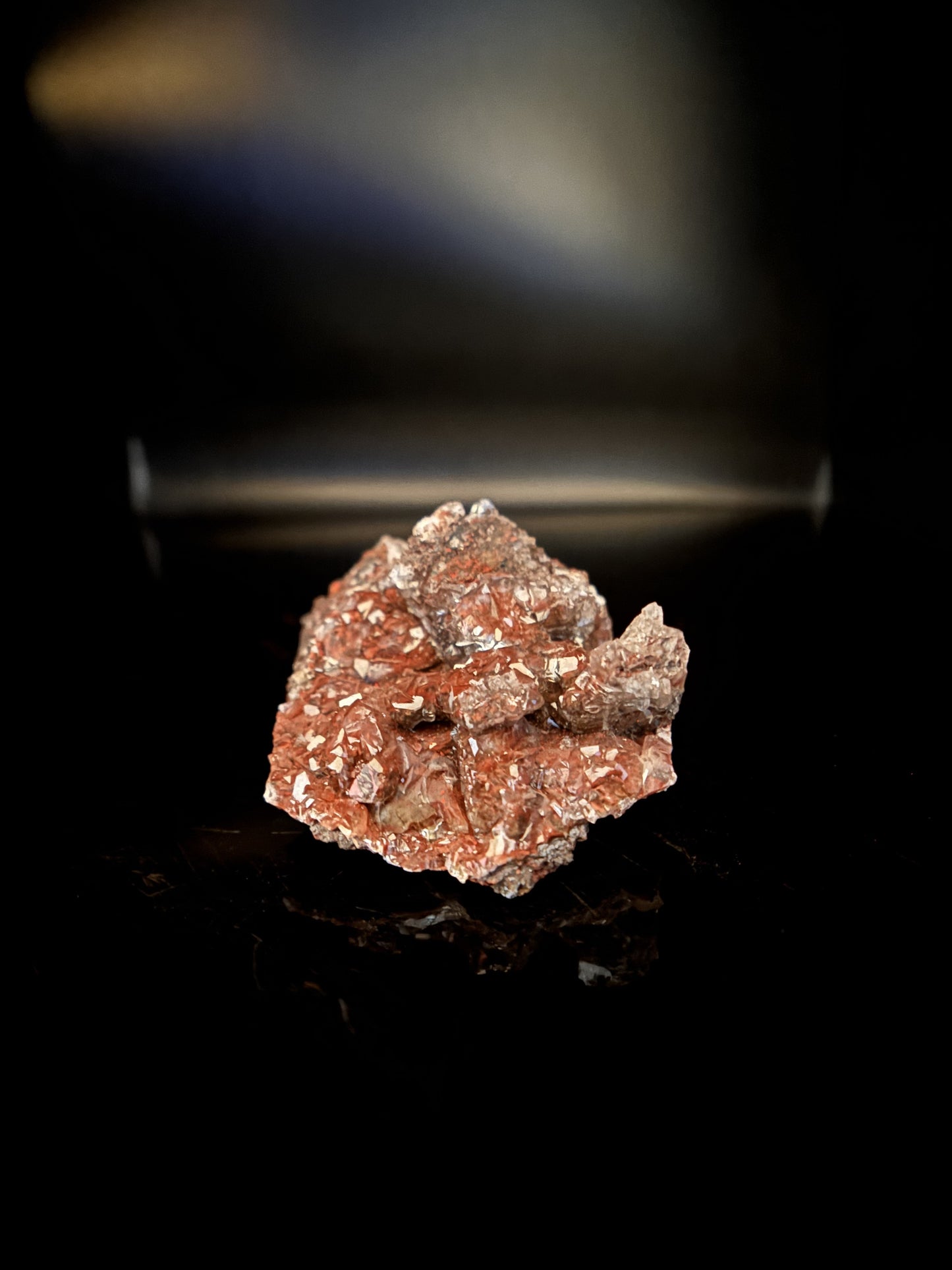 Raw Calcite with Hematite Cluster