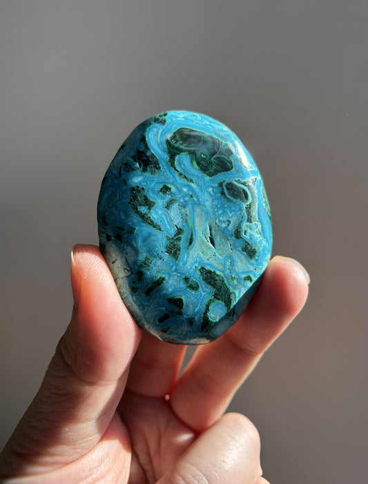 Chrysocolla Malachite Palmstone 34g