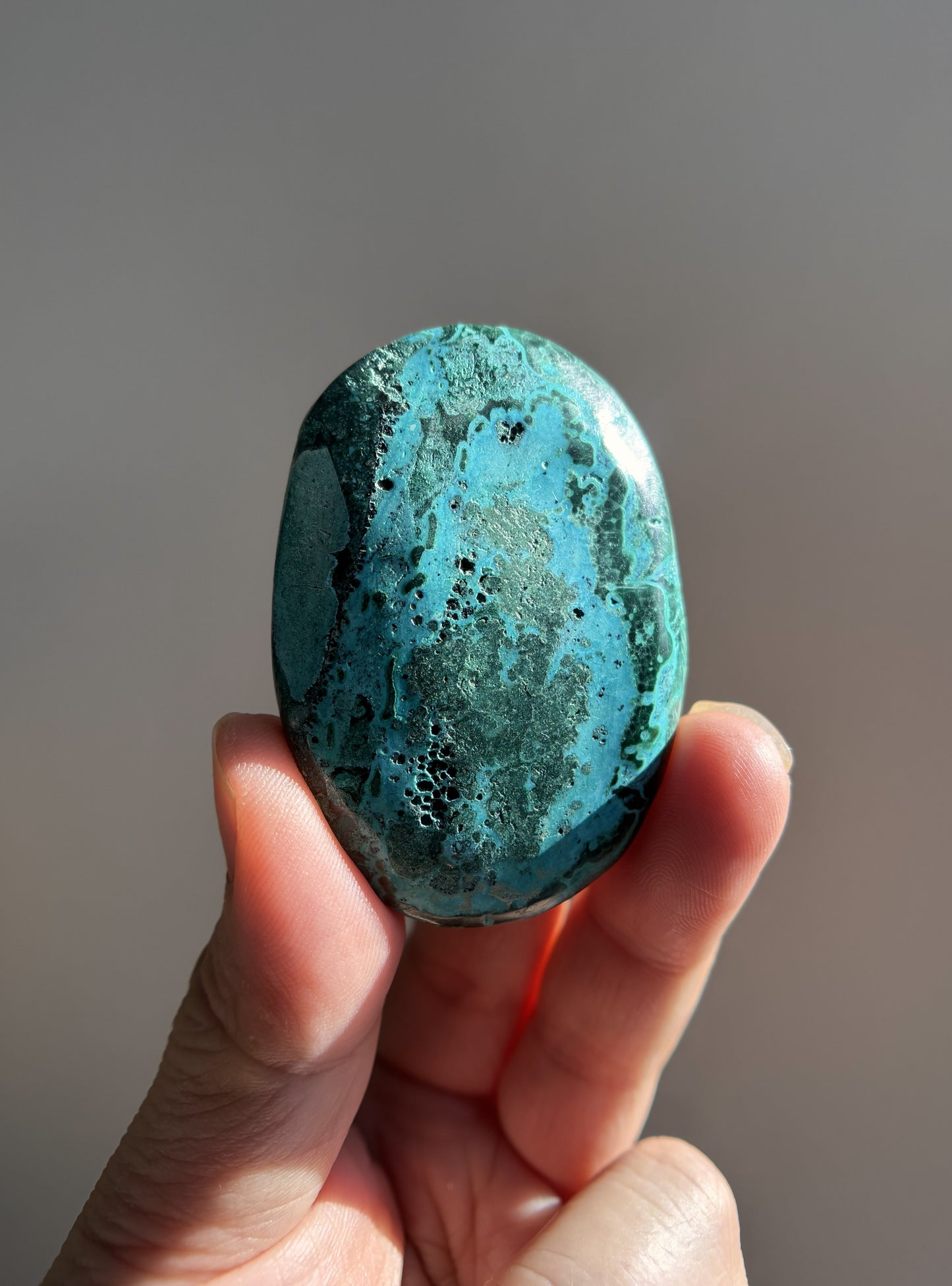 Chrysocolla Malachite Palmstone 36g