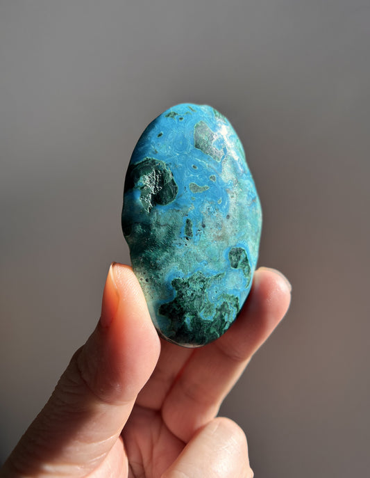 Chrysocolla Malachite Palmstone 37g