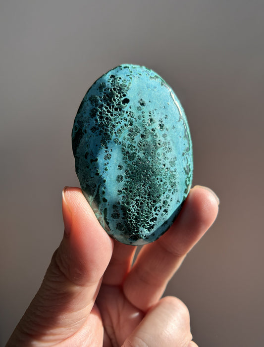 Chrysocolla Malachite Palmstone 43g