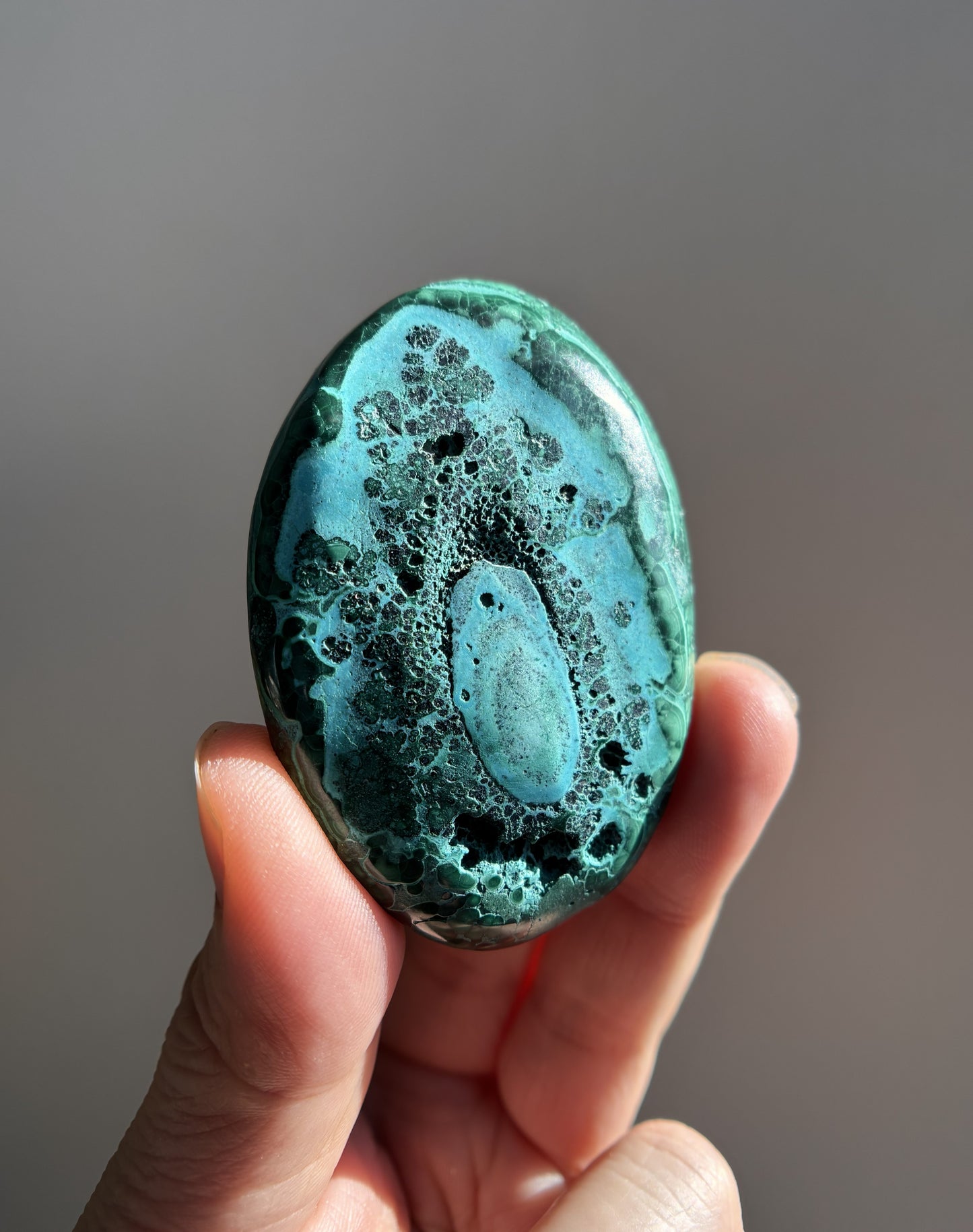 Chrysocolla Malachite Palmstone 54g