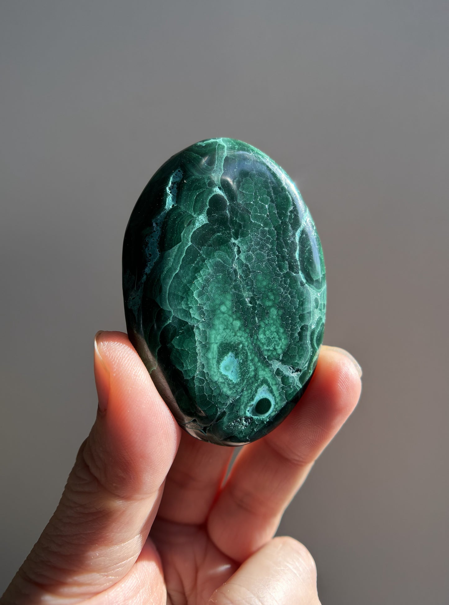 Chrysocolla Malachite Palmstone 54g