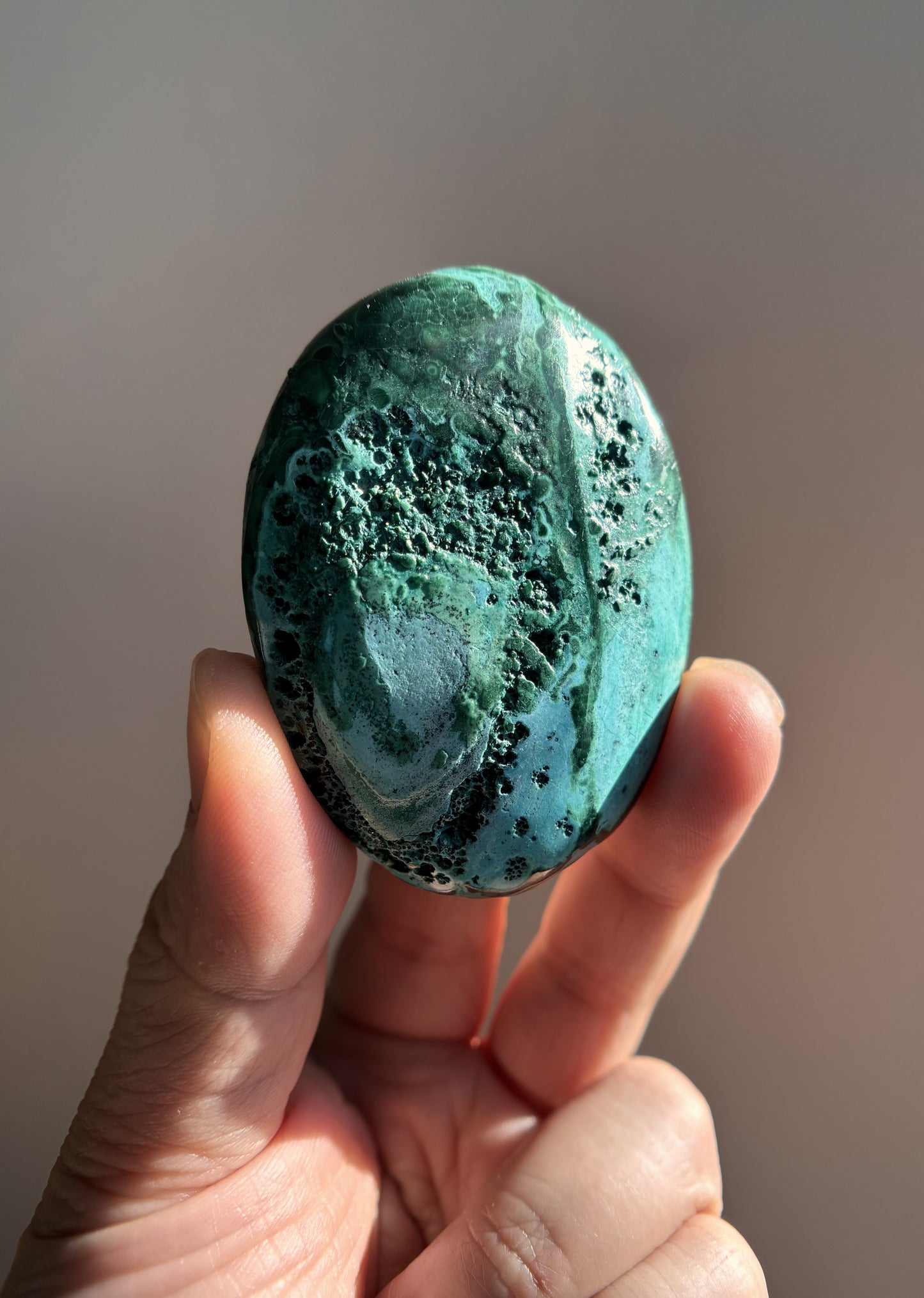 Chrysocolla Malachite Palmstone 64g