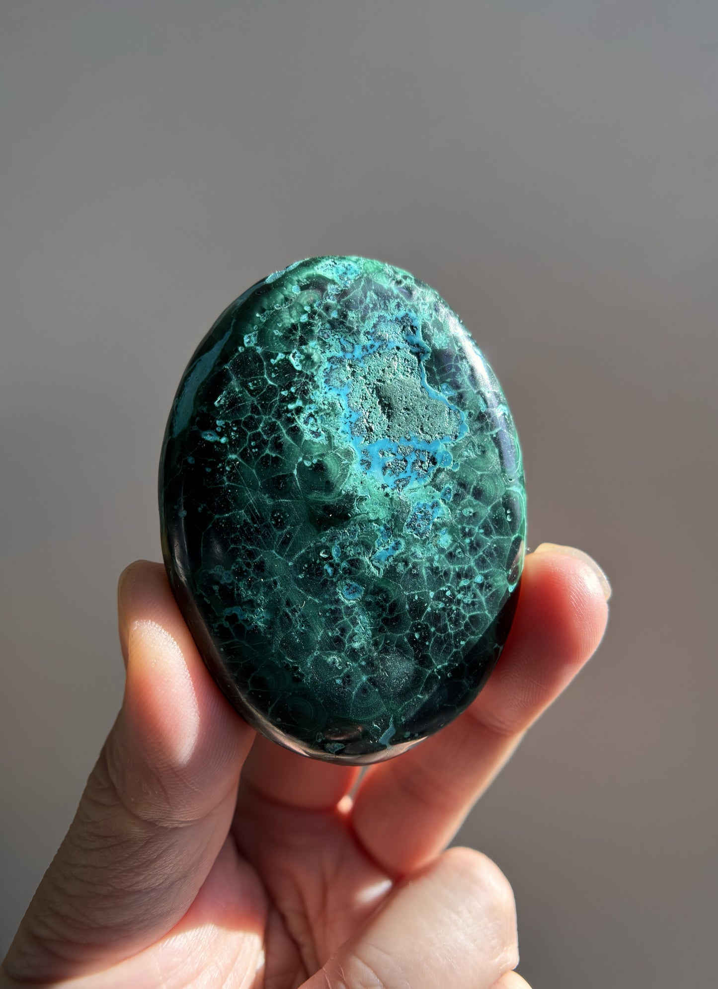 Chrysocolla Malachite Palmstone 78g