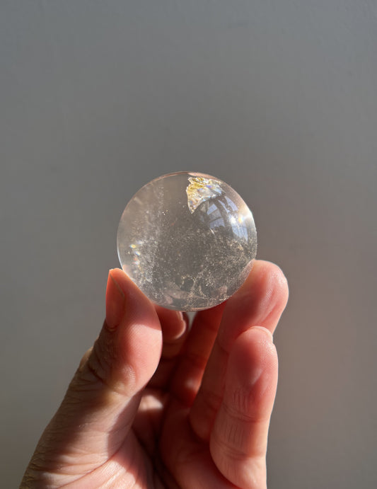Clear Quartz Sphere with Iron Inclusion 60g