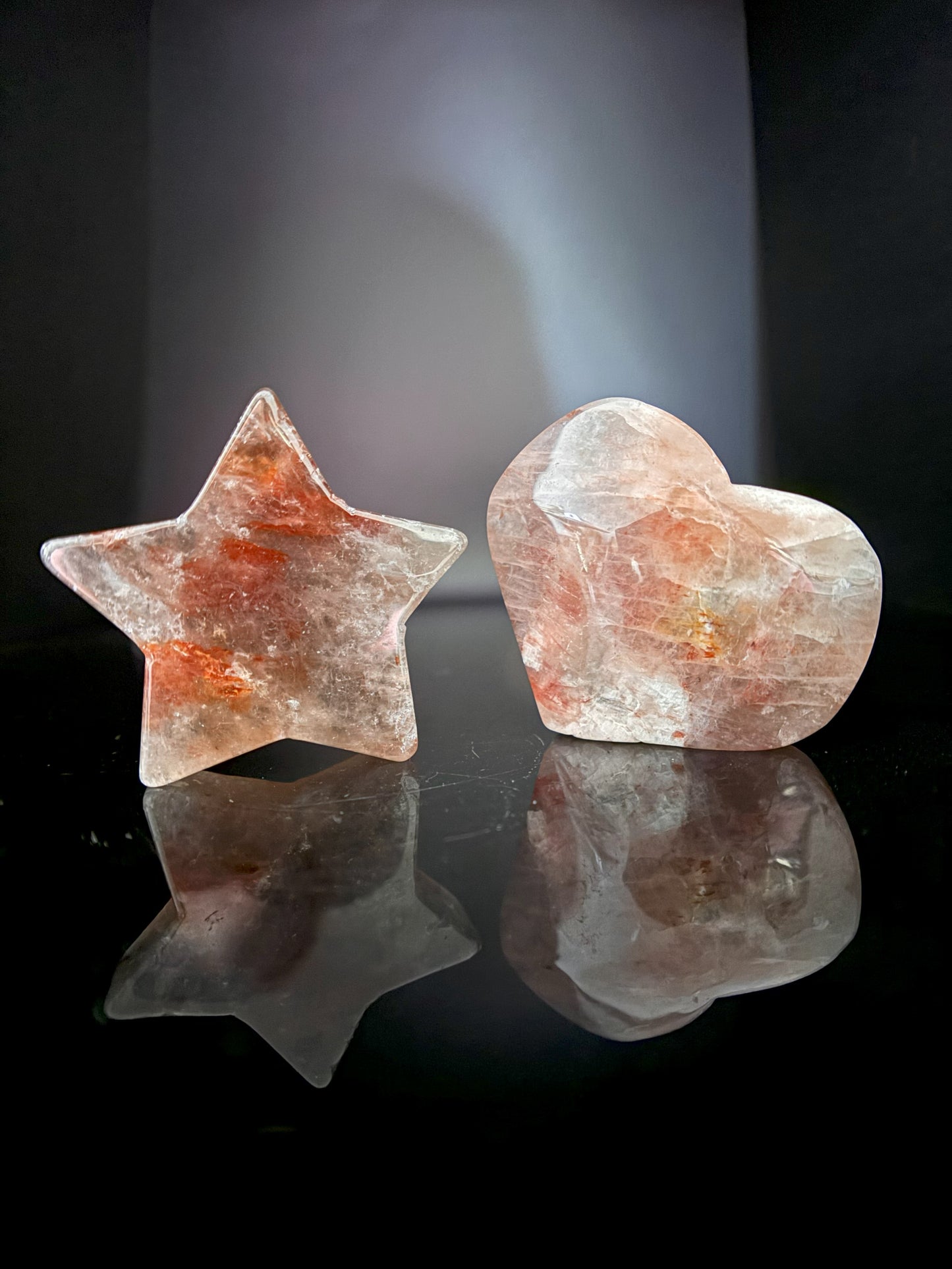 Fire Quartz Hearts and Stars