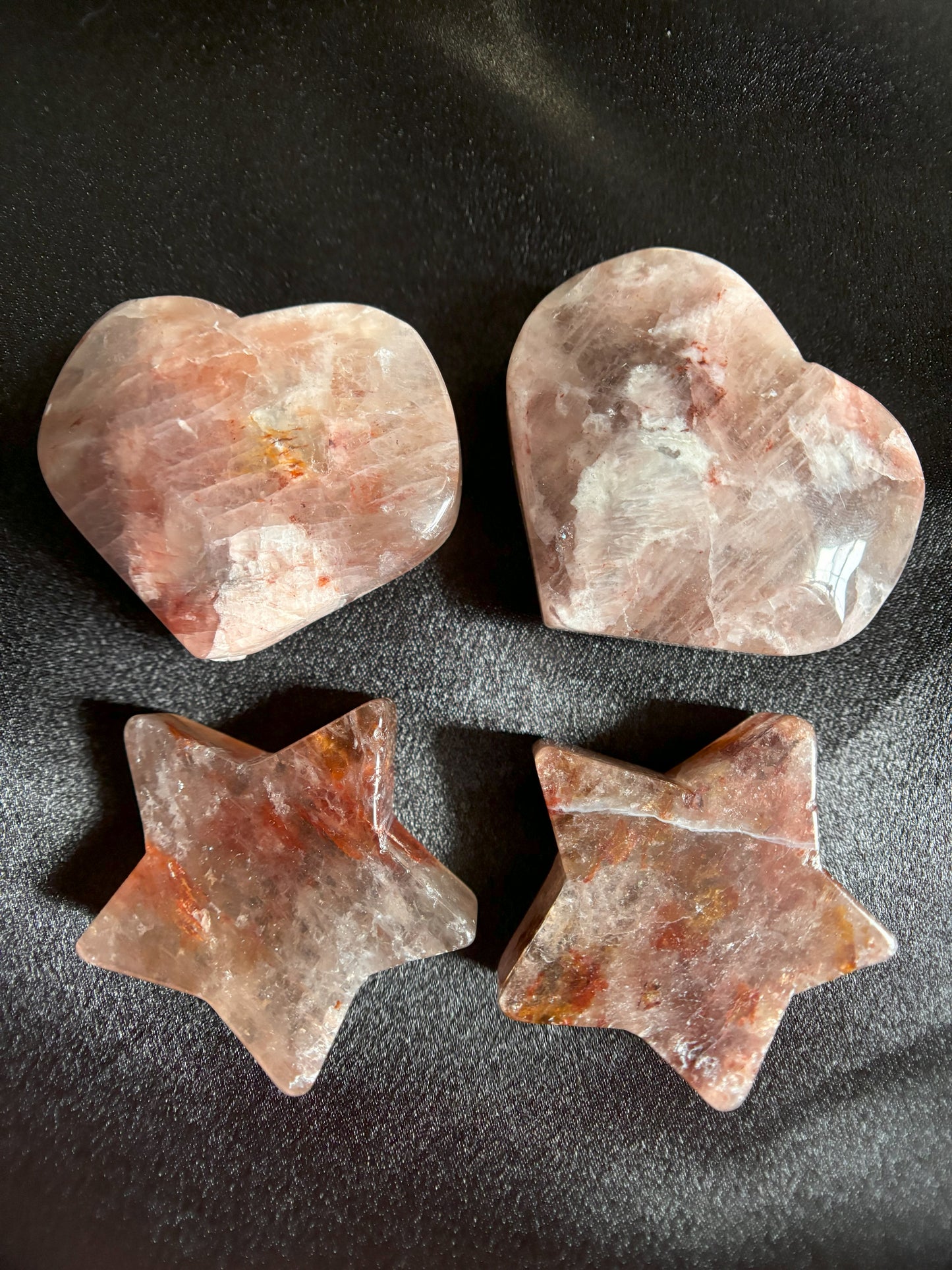 Fire Quartz Hearts and Stars