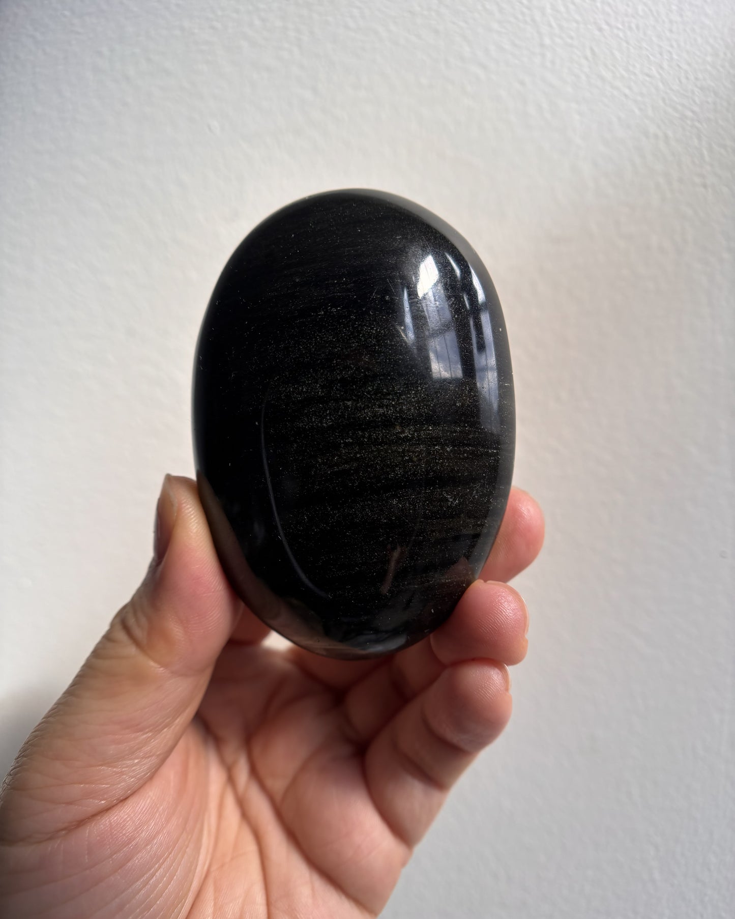 Golden Obsidian Palmstone - Large (128.3g)