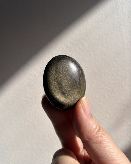 High-Grade Golden Obsidian Palmstone 30.9g