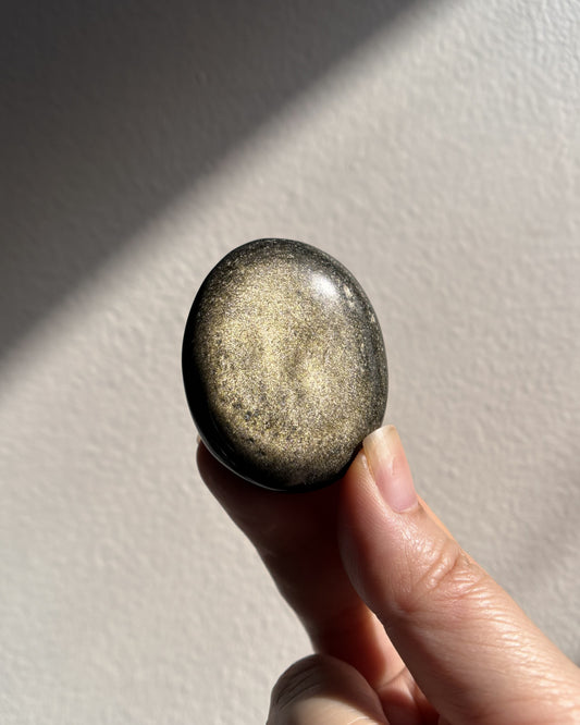 High-Grade Golden Obsidian Palmstone - Small (32.4g)