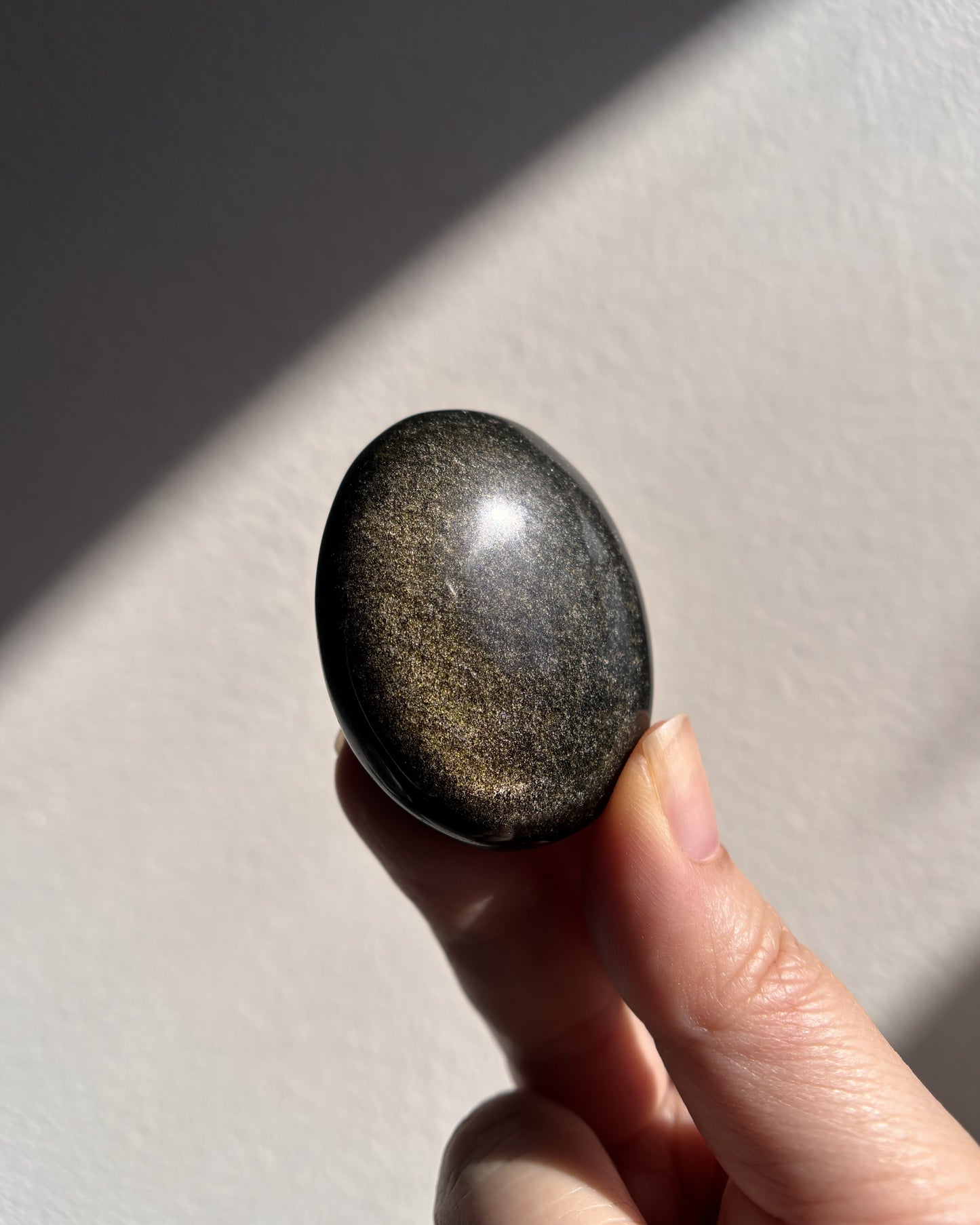High-Grade Golden Obsidian Palmstone - Small (36.9g)