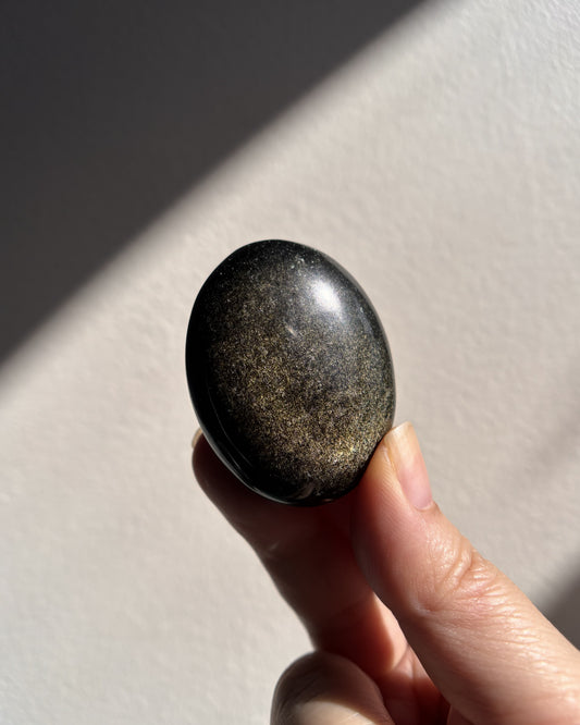 High-Grade Golden Obsidian Palmstone - Small (36.9g)