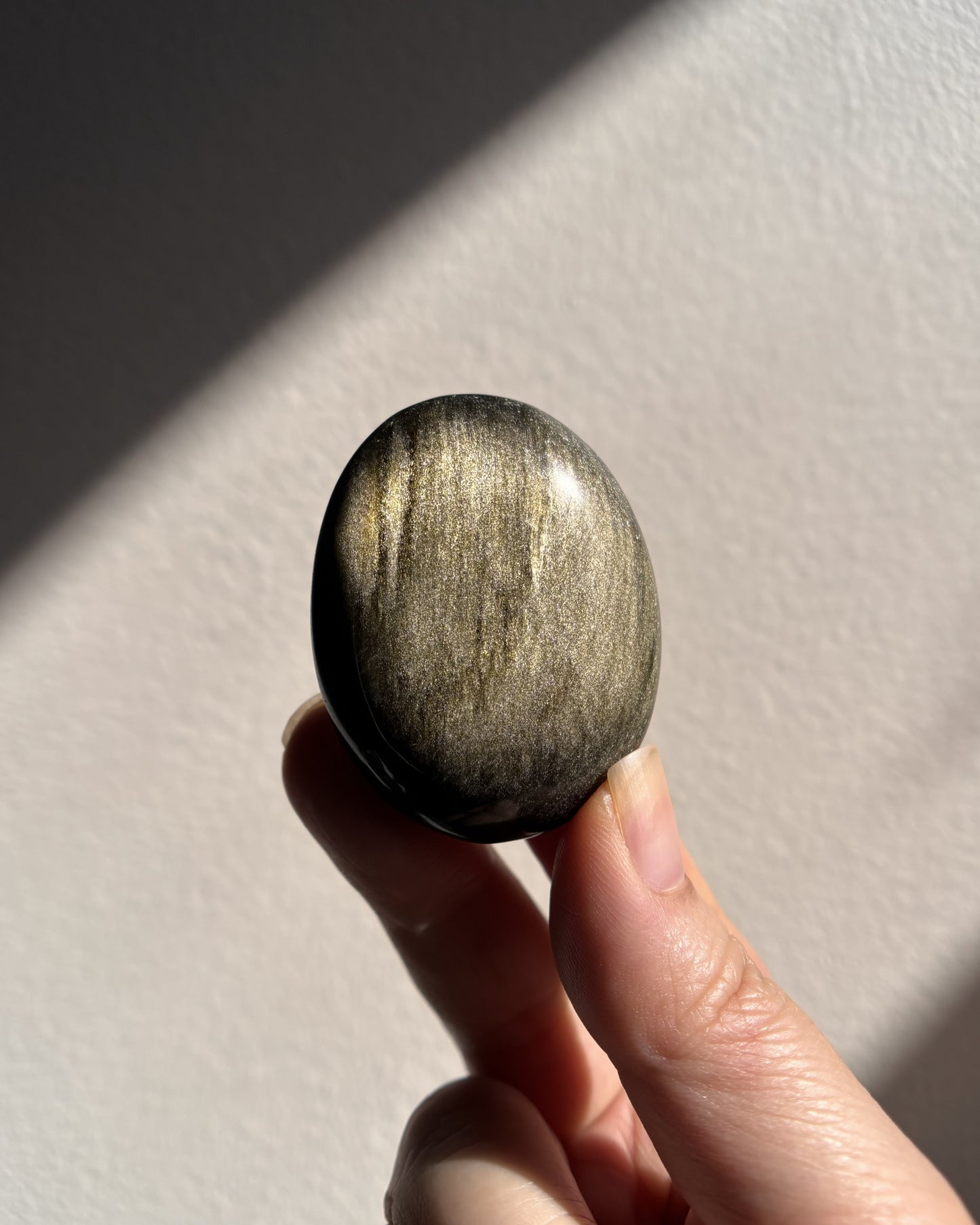 High-Grade Golden Obsidian Palmstone - Small (37.1g)