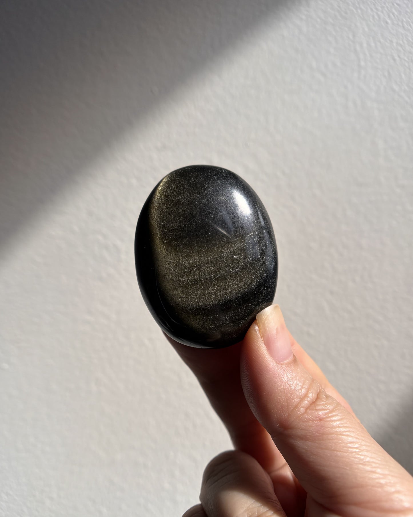 High-Grade Golden Obsidian Palmstone - Small (42.1g)