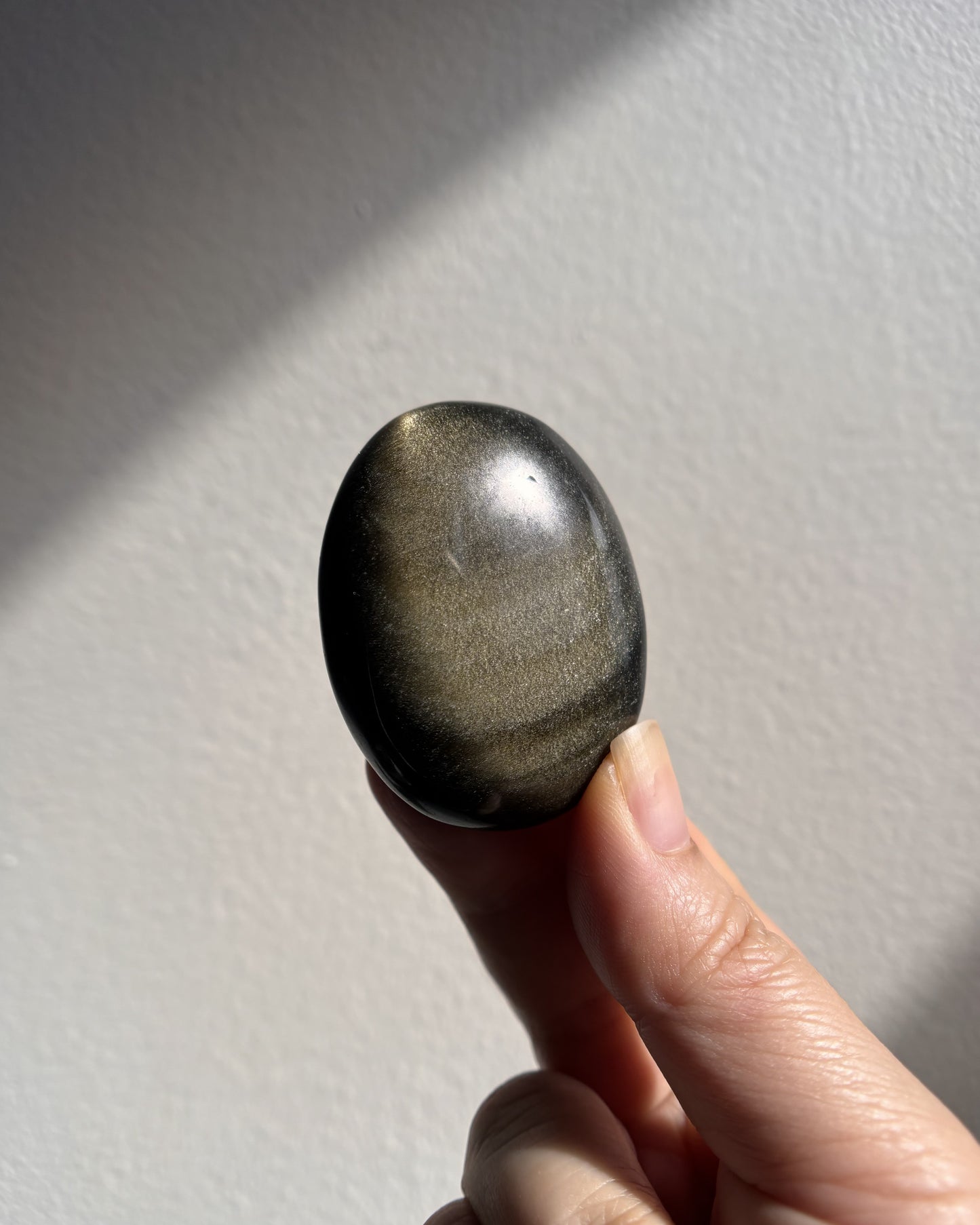 High-Grade Golden Obsidian Palmstone - Small (42.1g)