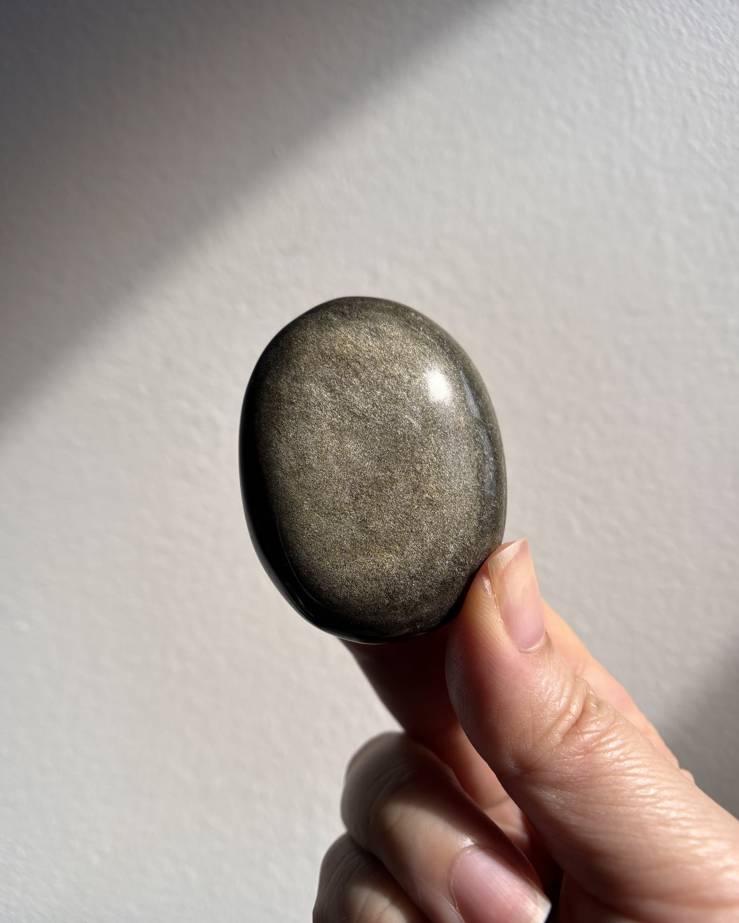 High-Grade Golden Obsidian Palmstone - Small (46.3g)
