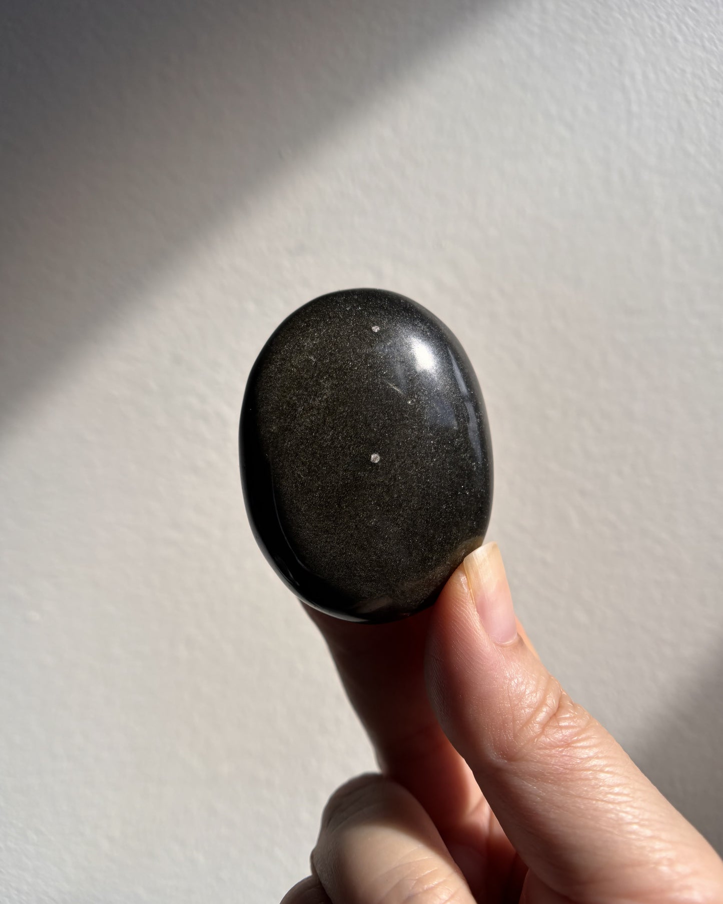 High-Grade Golden Obsidian Palmstone - Small (46.3g)