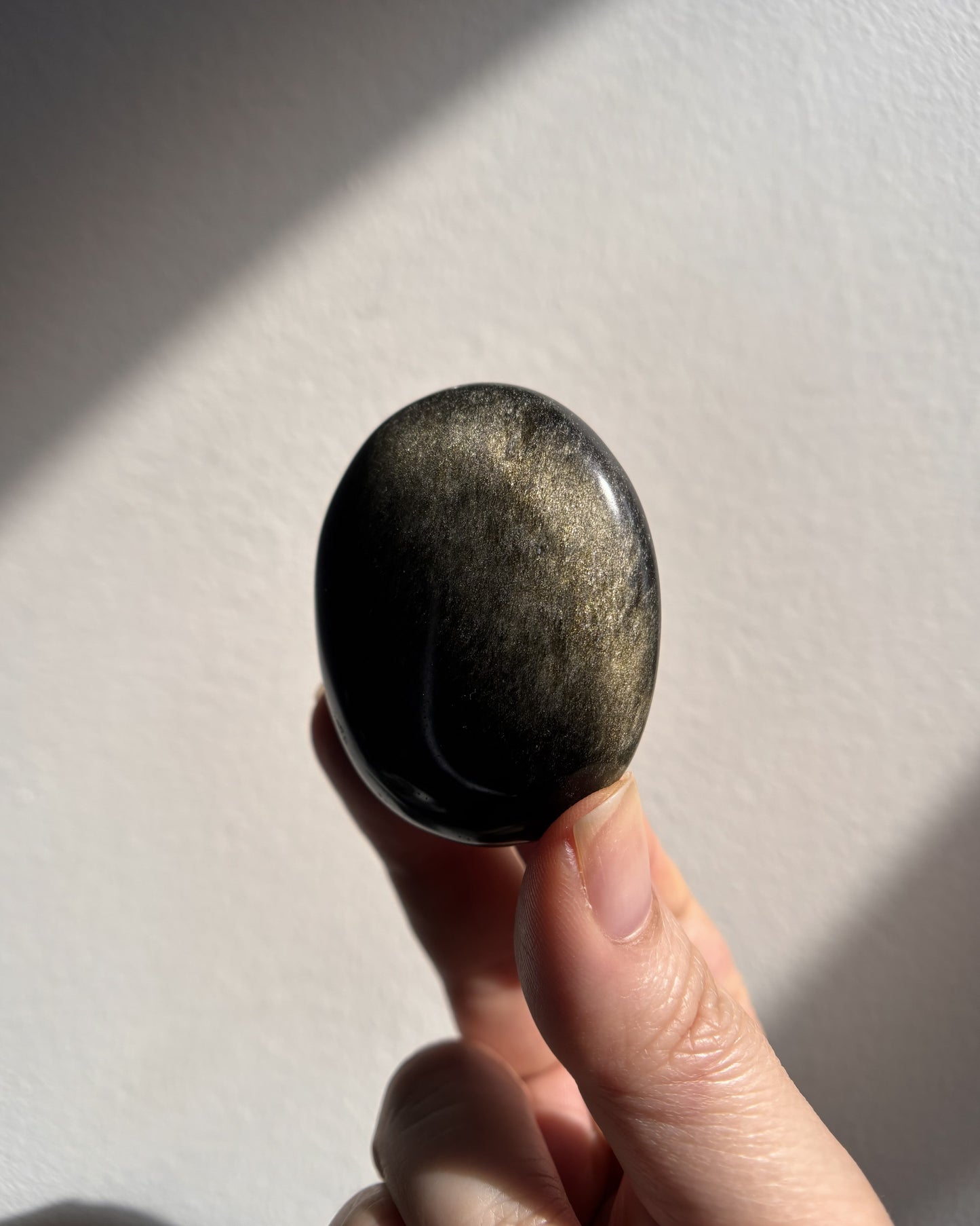 High-Grade Golden Obsidian Palmstone - Small (47.2g)