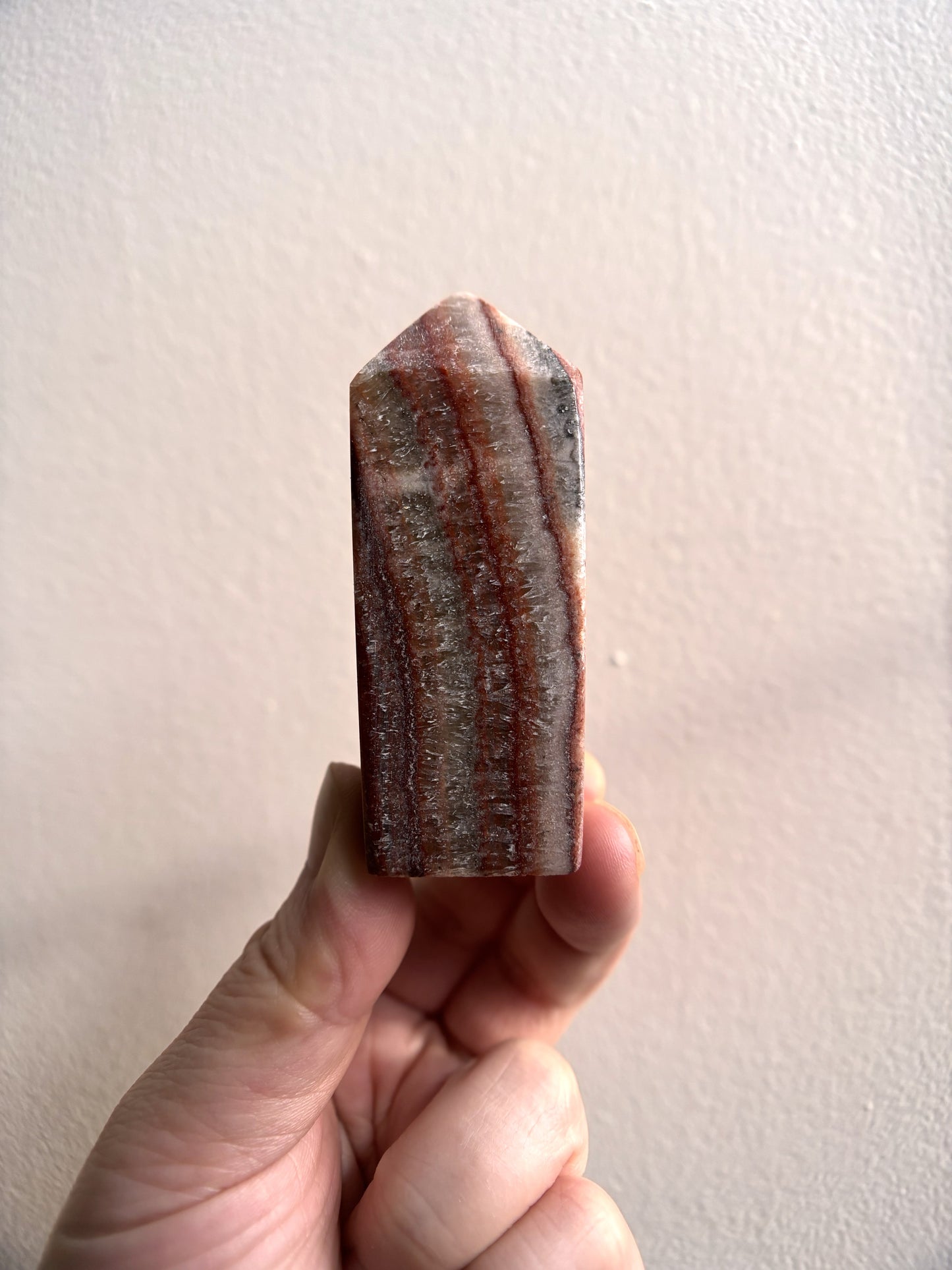 Mini Mexican Banded Calcite Tower 102g