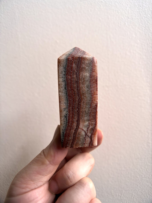 Mini Mexican Banded Calcite Tower 126g