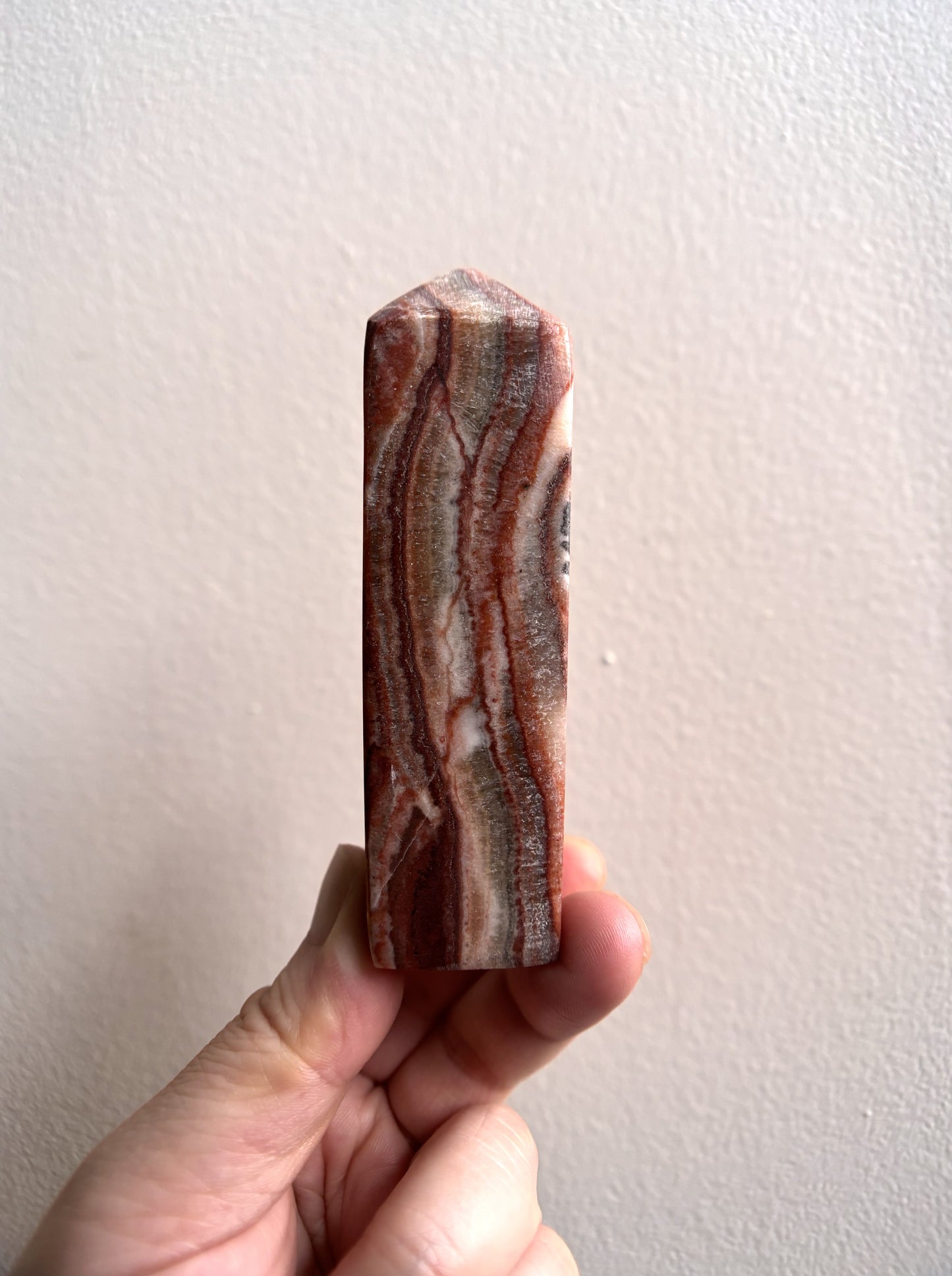 Mini Mexican Banded Calcite Tower 137g