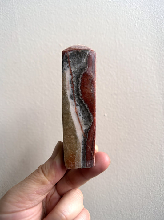 Mini Mexican Banded Calcite Tower 137g